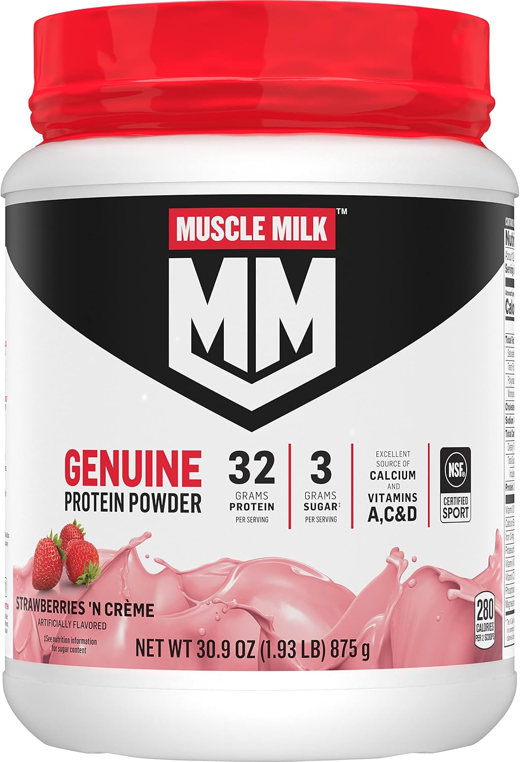 Muscle Milk Genuine Protein Powder, Chocolate, 4.94 Pound, 32 Servings, 32g Protein, 2g Sugar, Calcium, Vitamins A, C & D, NSF Certified for Sport, Energizing Snack, Packaging May Vary