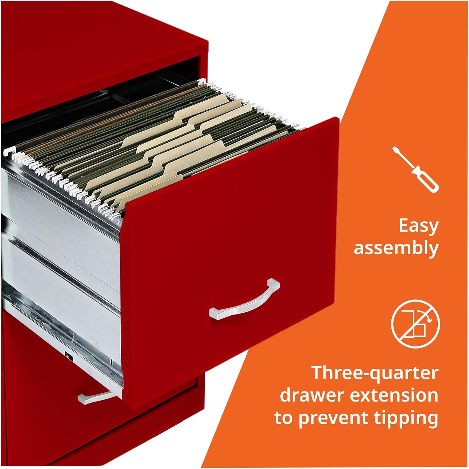 NuSparc 2 Drawer Locking Filing Cabinet | Pre-Assembled Steel Construction | Space-Saving Design is Perfect for Home and Small Office | Letter-Size | Assembled in North America
