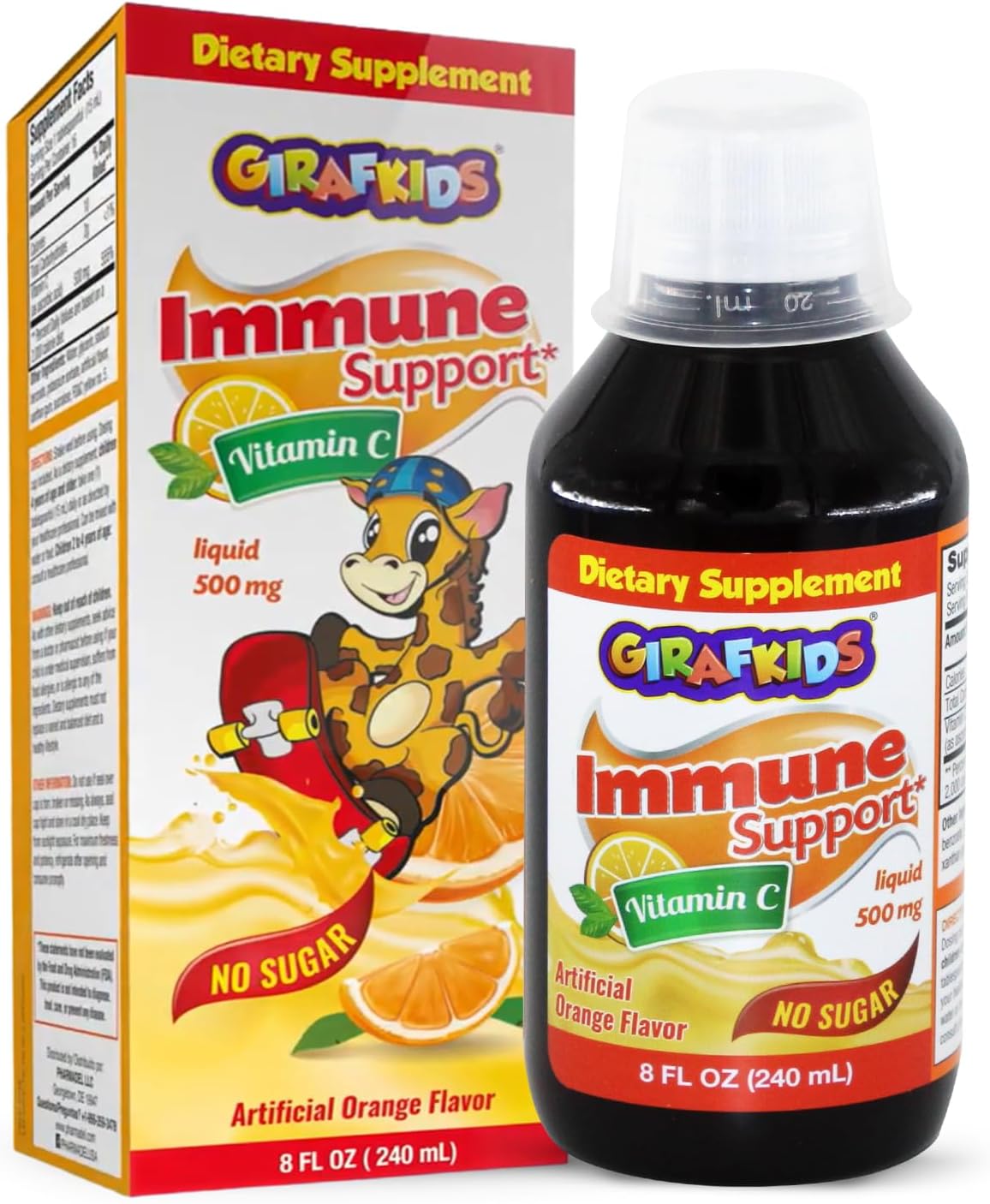 GirafKids Liquid Multivitamin for Kids with B Complex, 8 Fl Oz, Ages 4+