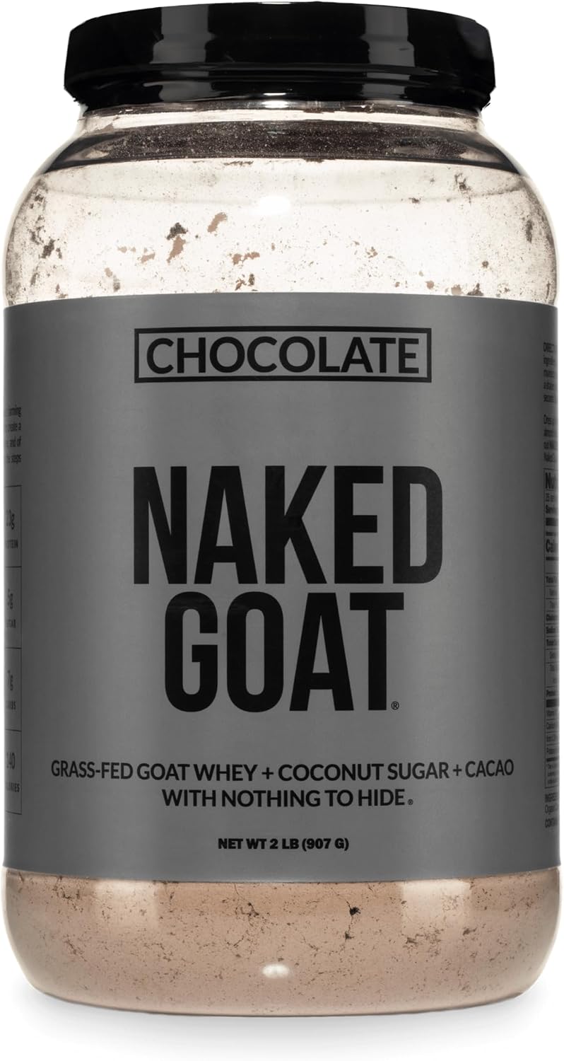 NAKED Goat - Pasture Fed Goat Whey Protein Powder from Small-Herd Wisconsin Dairies, 2Lb Bulk, GMO Free, Soy Free. Easy to Digest - All Natural - 23 Grams of Protein - 30 Servings