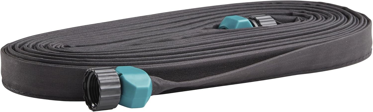 Gilmour 50' Black Flat Weeper Soaker Hose for Garden Beds, Drip Irrigation Outdoor Hose, Flexible Garden Hose for Vegetable Gardens, Flower Beds