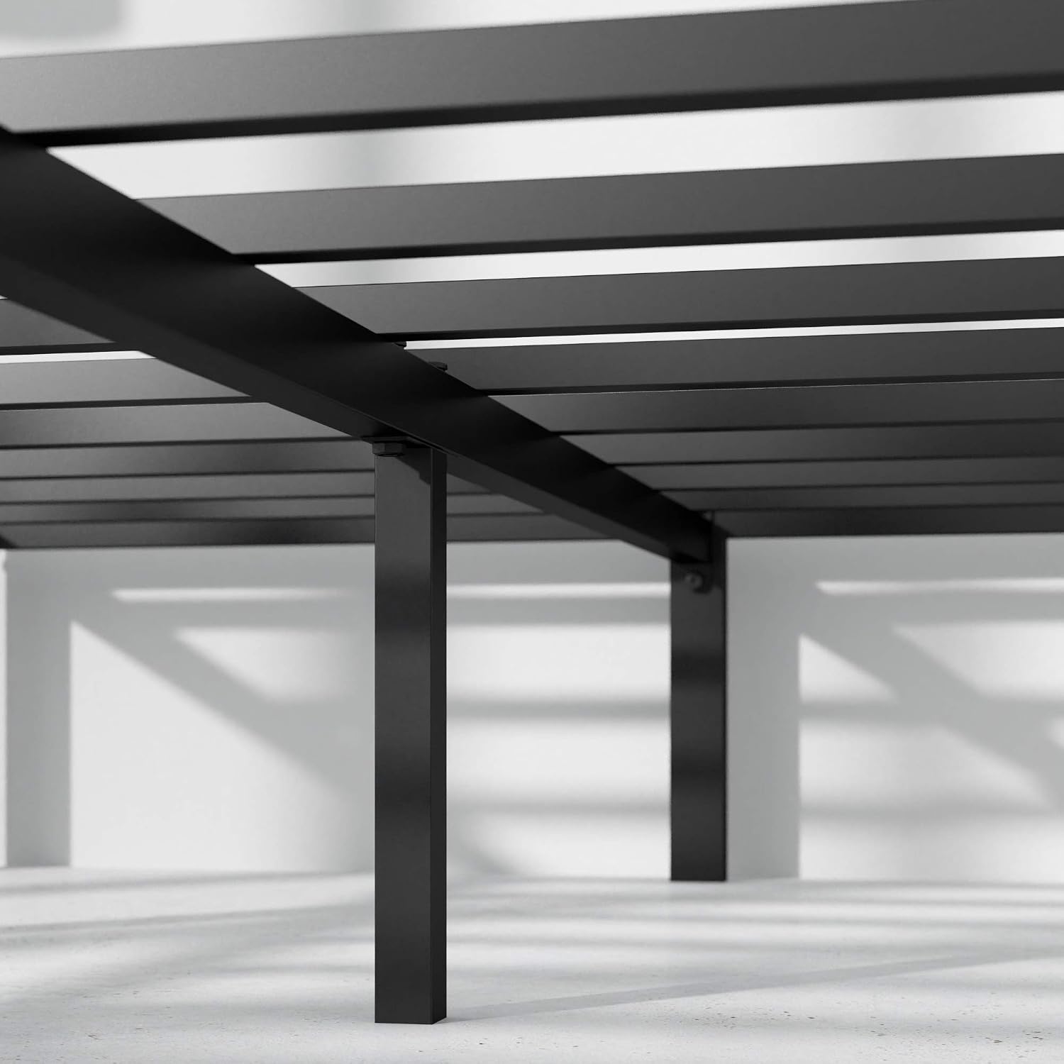 ZINUS Van 16 Inch Metal Platform Bed Frame / Steel Slat Support / No Box Spring Needed / Easy Assembly, Full