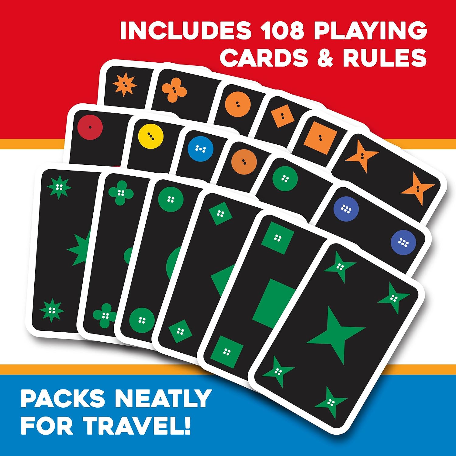 MindWare Qwirkle Rummy Card Game - Strategy Games for Adults and Family - Fun Family Games & Party Games for Adults - Match Shapes & Colors