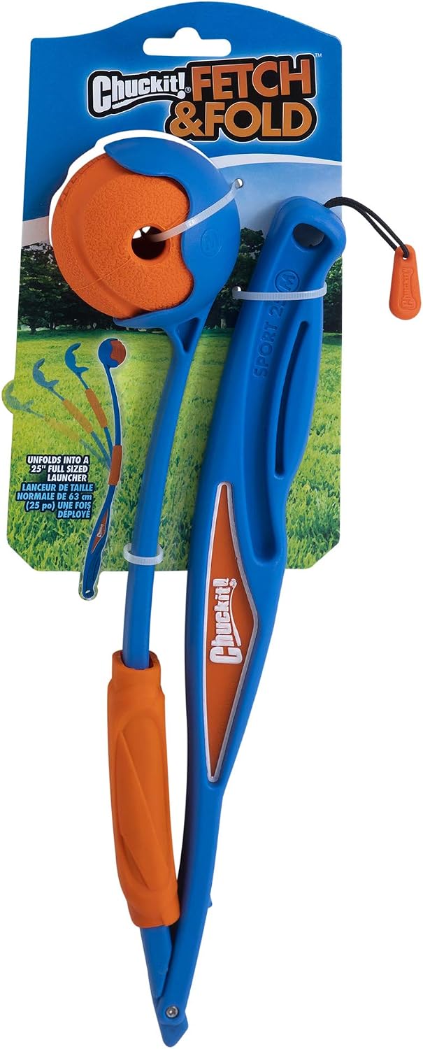 Chuckit! Fetch and Fold 25M Dog Ball Launcher, 25in Length, Medium Ball