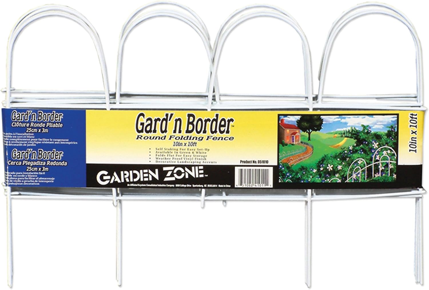 Origin Point Gard'n Border Round Folding Fence, Green, 10-Inch x 10-Feet