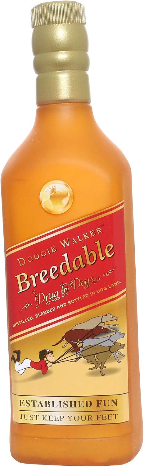 SILLY SQUEAKERS Tuffy Liquor Bottle Dog Toy: Squeaky Dog Toy, Washable and Floats, Vinyl Construction