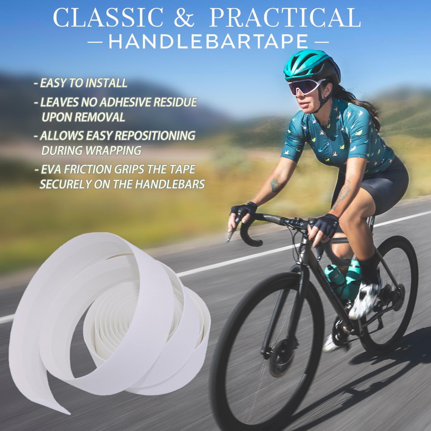 KINGOU EVA Road Bike Handlebar Tape Bicycle Bar Wraps - 2PCS Per Set