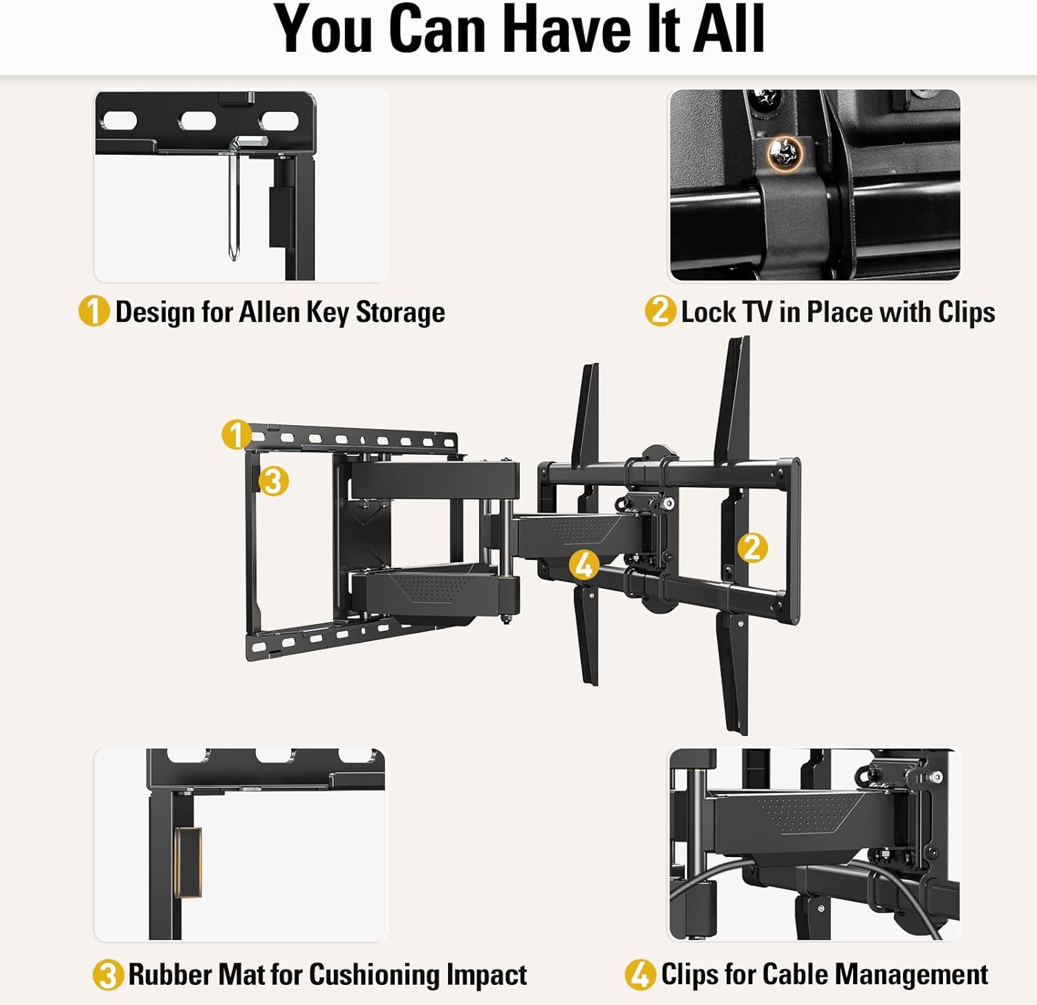 Mounting Dream Long Arm TV Wall Mount Full Motion TV Mount for 42-94" TVs