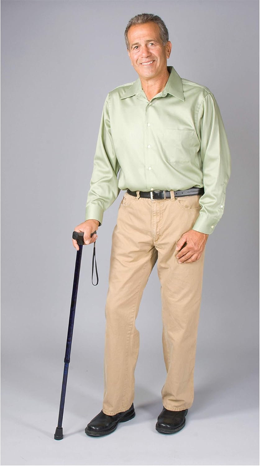 Carex Soft Grip Walking Cane with Strap, Anti-Slip Walking Cane for Easy Maneuvering, Walk Stick for Seniors & Adults with Added Support and Adjustable for Balance, Supports up to 250 lbs