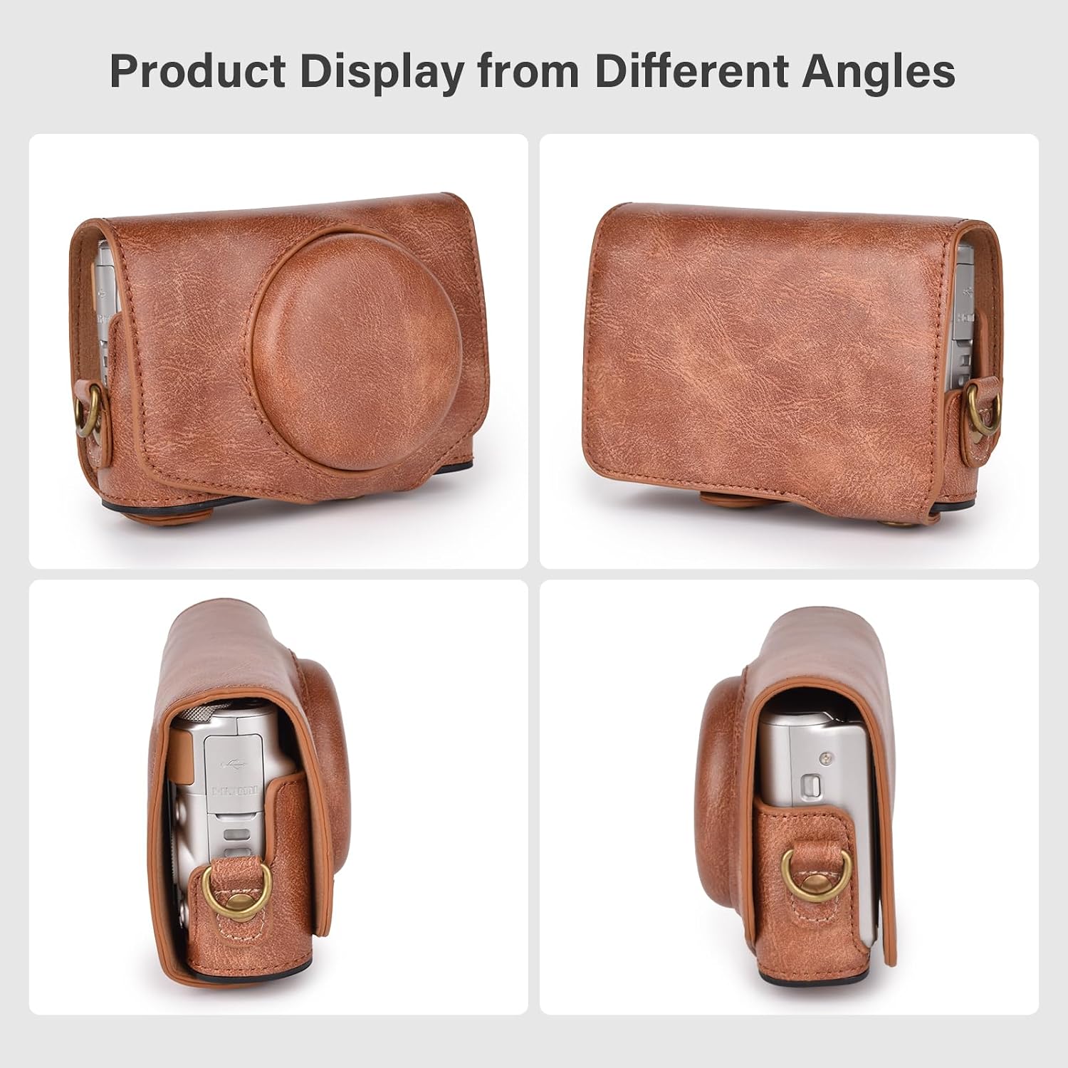 kinokoo Case for Canon PowerShot SX720 HS/SX730 HS/SX740 HS Digital Camera - PU Leather SX740 HS Protective Case Easy Carrying Bag with Adjustable Shoulder Strap - Brown