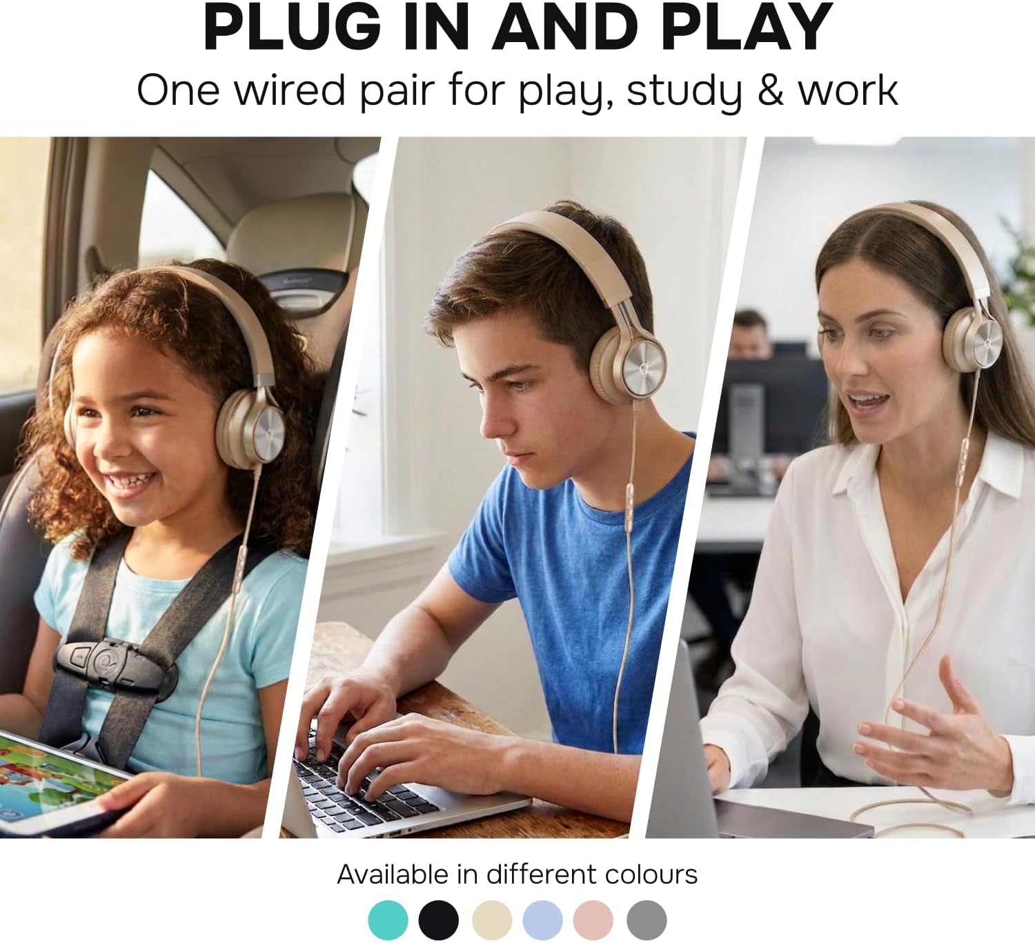 ARTIX Wired Headphones for Classroom & School with Microphone & Volume Control - Adults, Teens & Kids Headphones with Cord