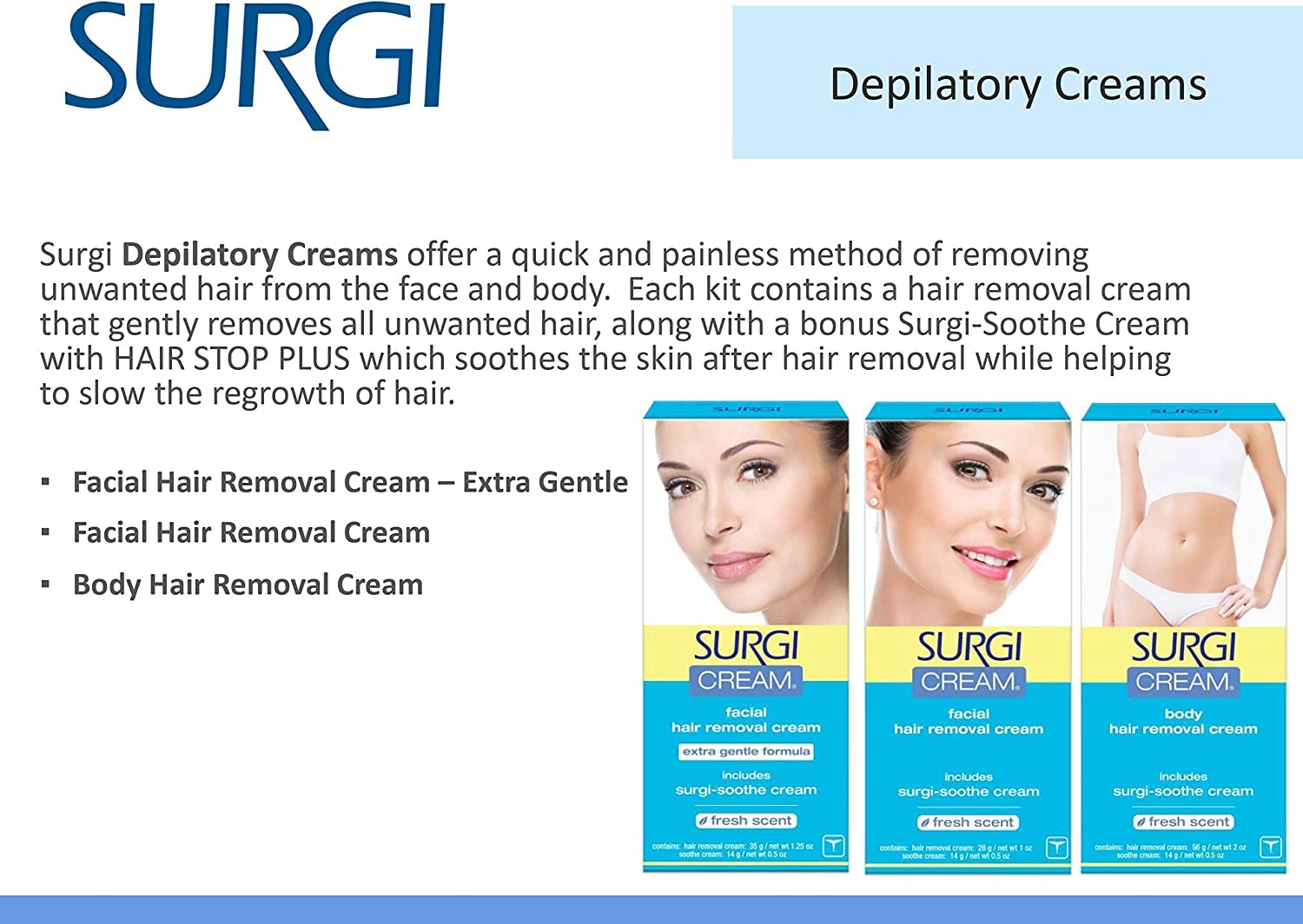 Surgiwax Facial Hair Removal Cream for Women – Depilatory Cream for Face, Neck, & Sensitive Skin, Professional Hair Remover, 1 oz