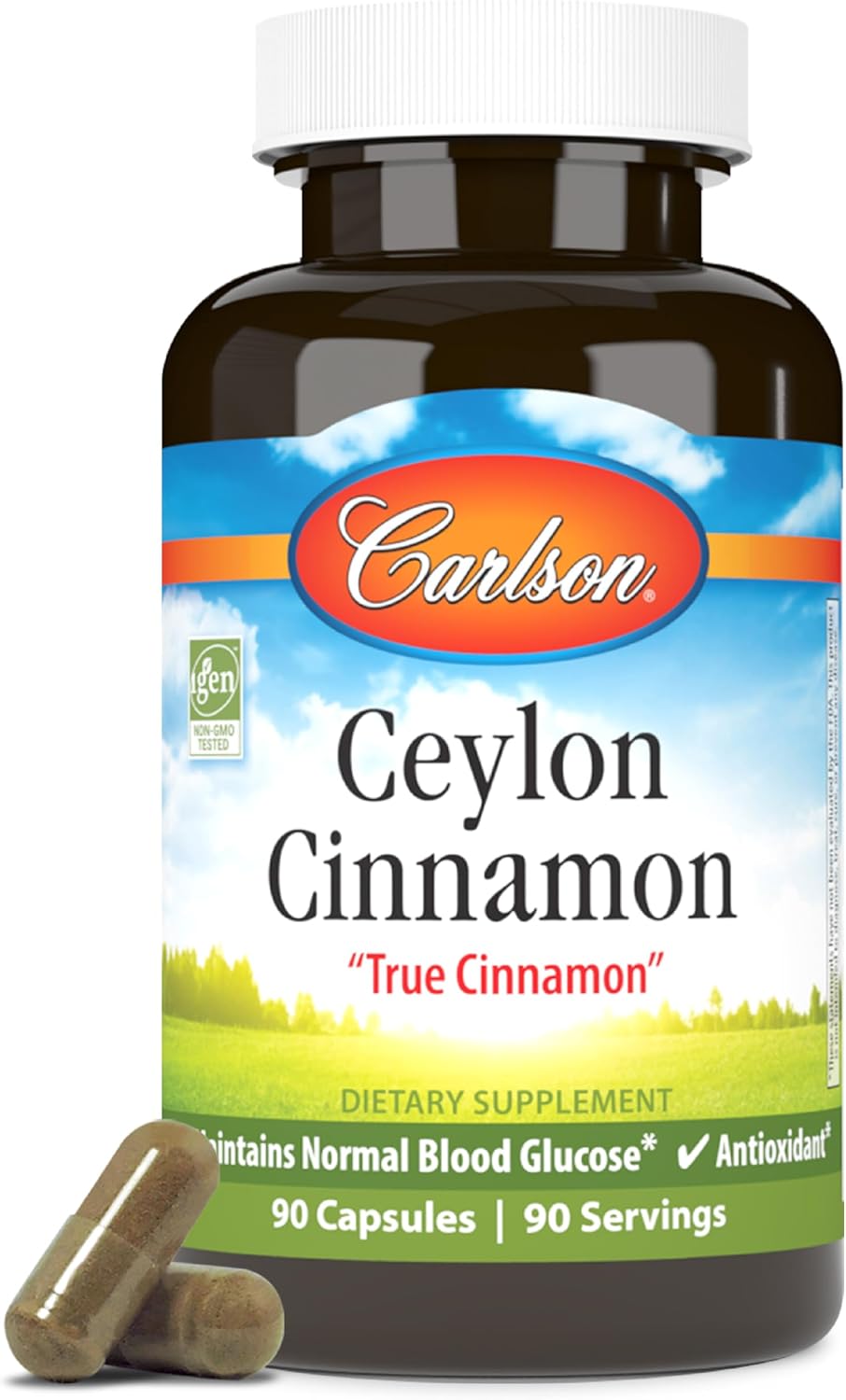 Carlson Ceylon Cinnamon, Cinnamon Supplements, 500 mg, 180 Capsules