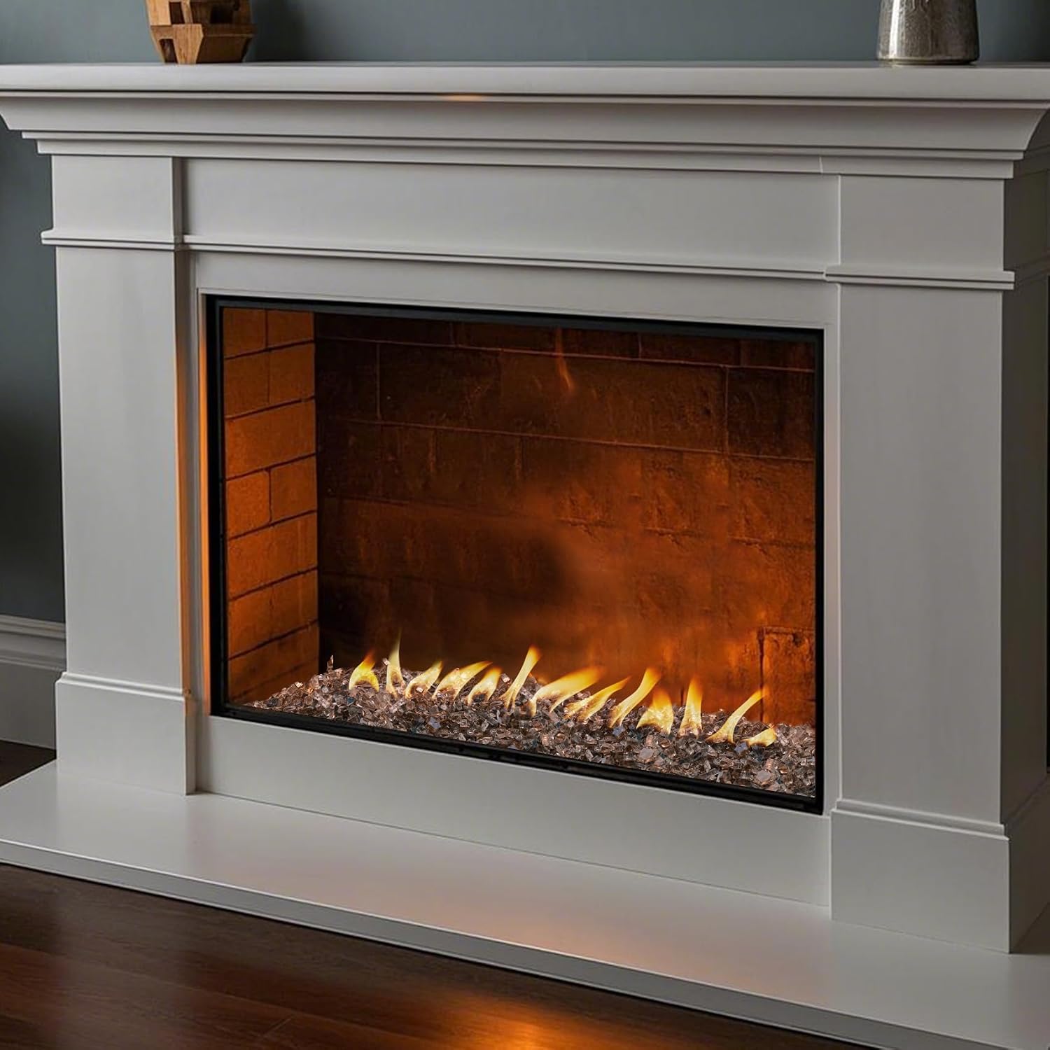 Skyflame 1/4" Pacific Blue Regular Fire Glass for Fire Pit Fireplace