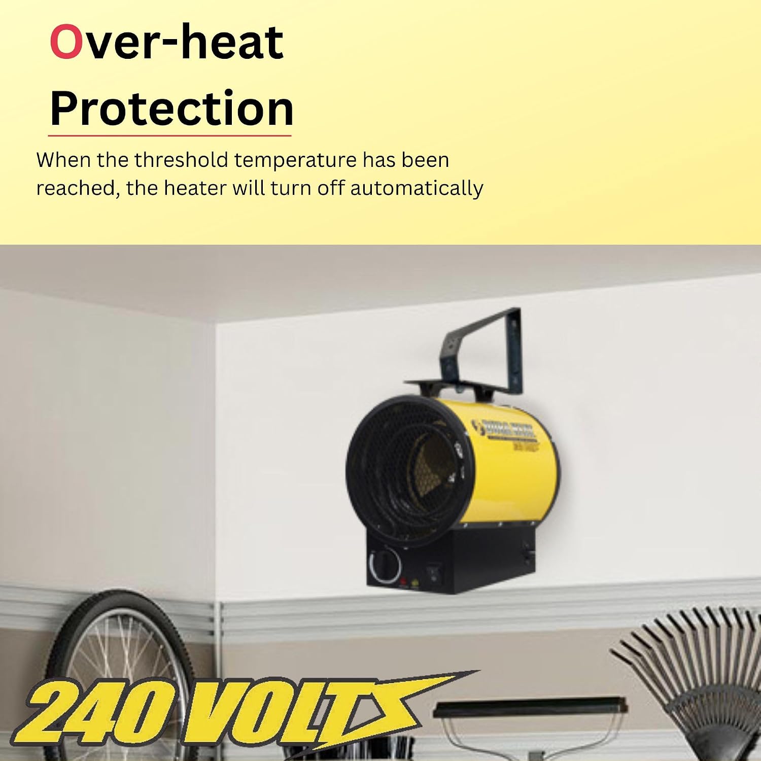 Dura Heat 240V Electric Space Heater for Garage, 3750W, 12800 BTU - EUH4000 | 6-20P Plug, Electric Industrial Garage Heater, Workshop