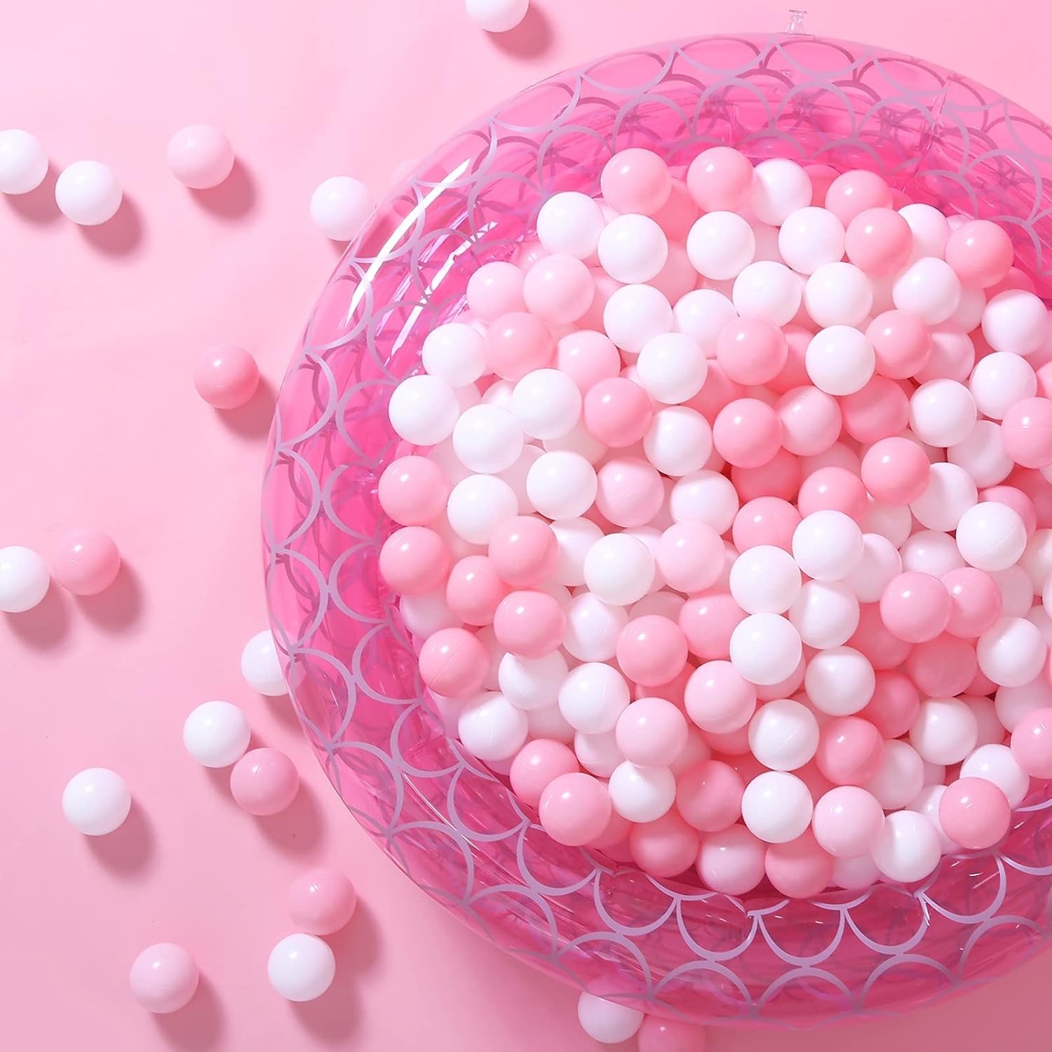 GOGOSO Ball Pit Balls 100 PCS for Toddles, Kids Plastic Balls for Ball Pit, Pool, Pink Party Accessories, Birthday Decoration