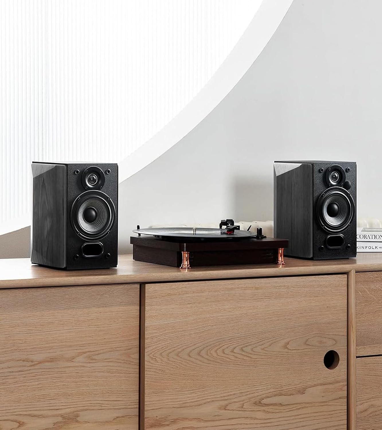 Edifier R1380DB Active Bluetooth Bookshelf Speakers - Optical/Coaxial Input - 2.0 Wireless Studio Monitor Speaker - 42W RMS (Black)
