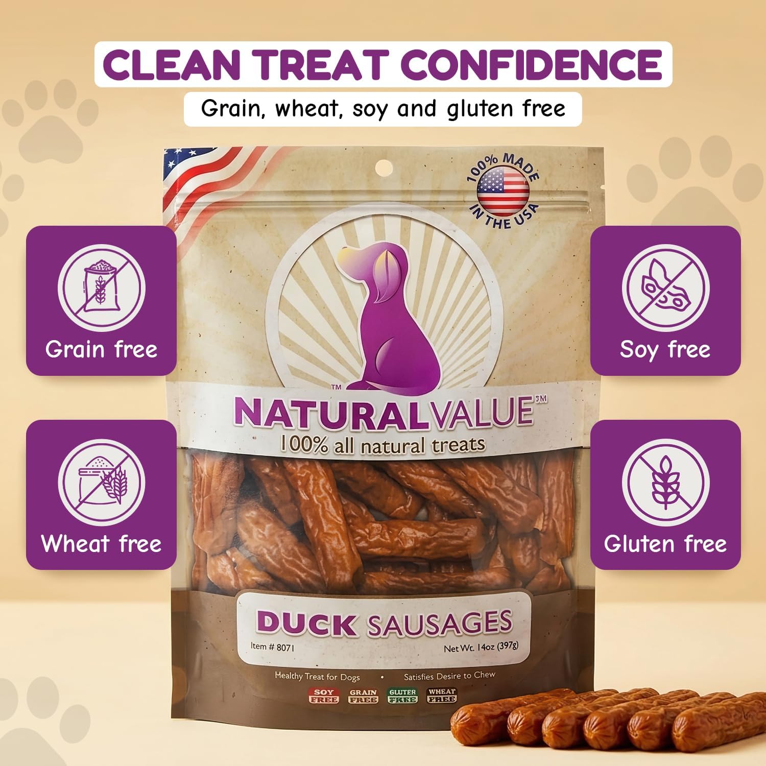 Loving Pets Natural Value Beef Sticks - Soft Jerky Dog Treats for Large & Small Breeds - Healthy Gluten, Wheat, Soy & Grain Free Pet Treats for Dogs