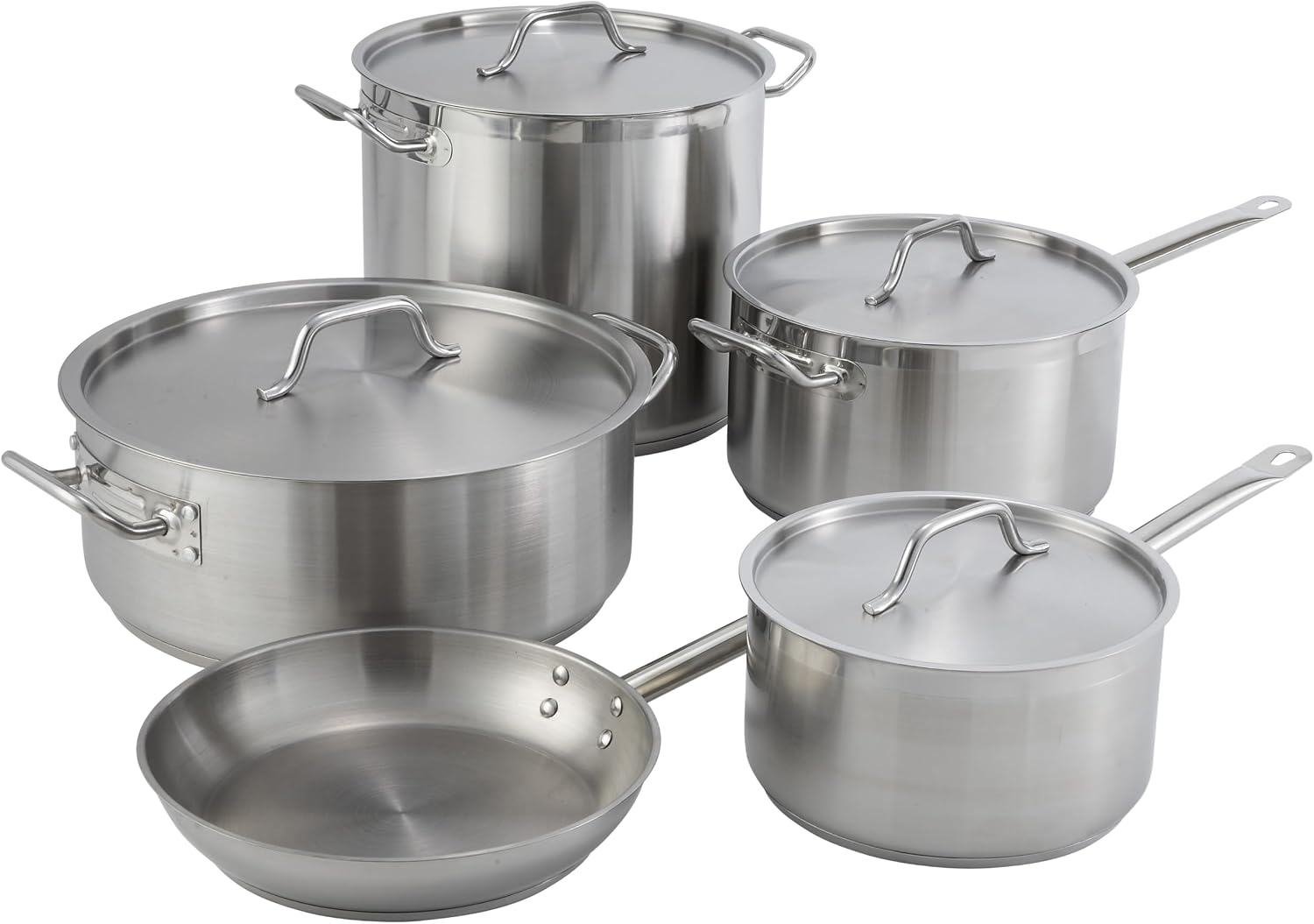 Winco 4 1/2 qt Heavy-Duty 4.5 qt Stainless Steel Sauce Pan with Cover | Even heat distribution, Secure riveted handle, Great for Cooking, Food Preparation and Restaurant Kitchens