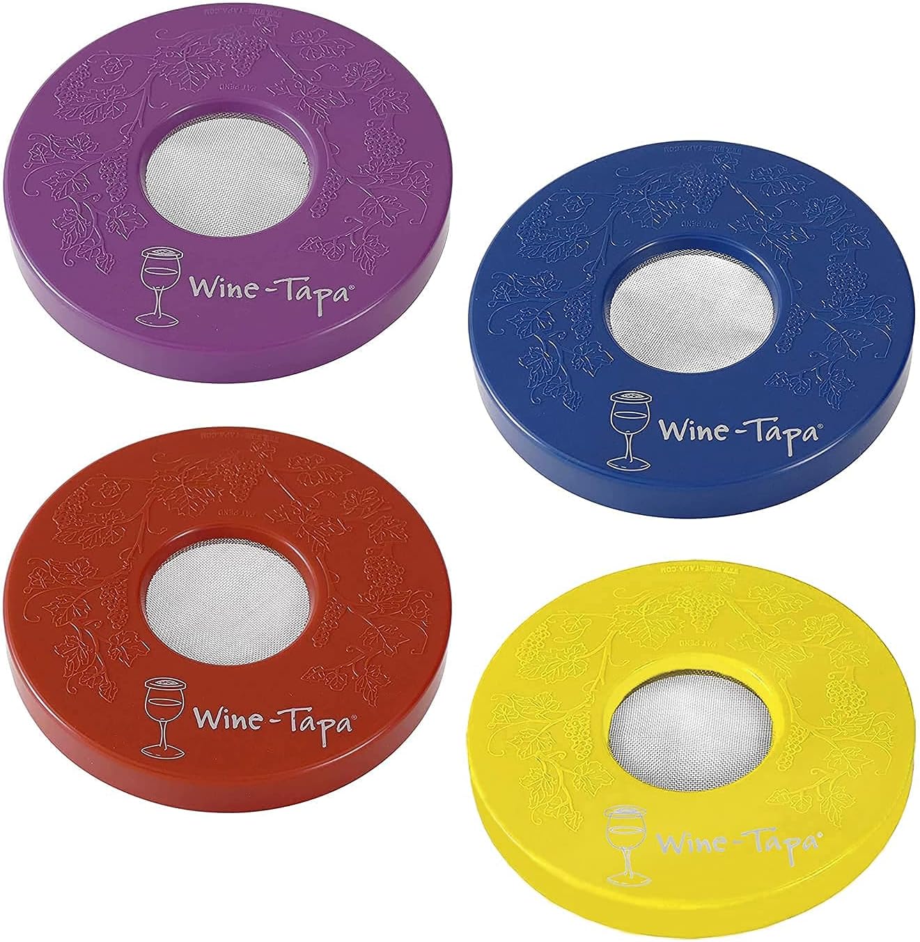 Drinking Glass Covers- Keep Bugs Away from Wine Glasses Outdoors - Use as Cover for Coffee Mugs, Soda Cans, and Drinking Glasses, set of 4 No Spill Drink Covers -Fresco Set