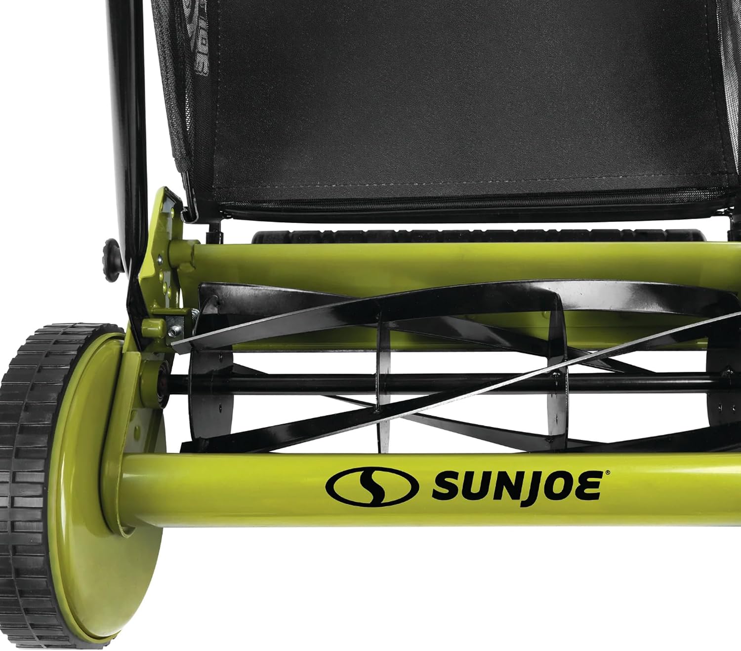Sun Joe Manual Push Reel Lawn Mower with 6.6-Gal Grass Catcher, 16-Inch Cutting Width - Heavy-Duty Yard Trimmer Machine for Gardening Care and Maintenance, MJ500M