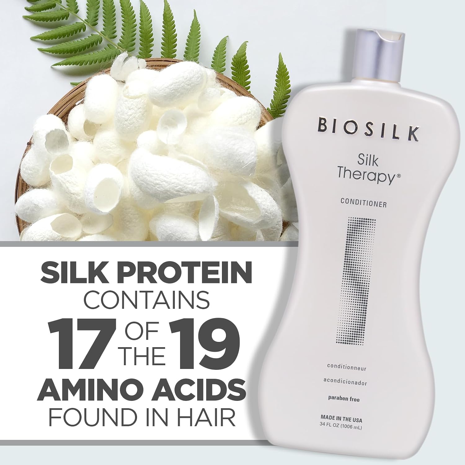 BioSilk Silk Therapy Duo Set, Shampoo & Conditioner for Gentle Cleansing, Moisturizing & Shiny Hair, Smooth, Replenished Hair, Sulfate-Free, Paraben-Free, Cruelty-Free, 12 Oz Each (Pack of 2)