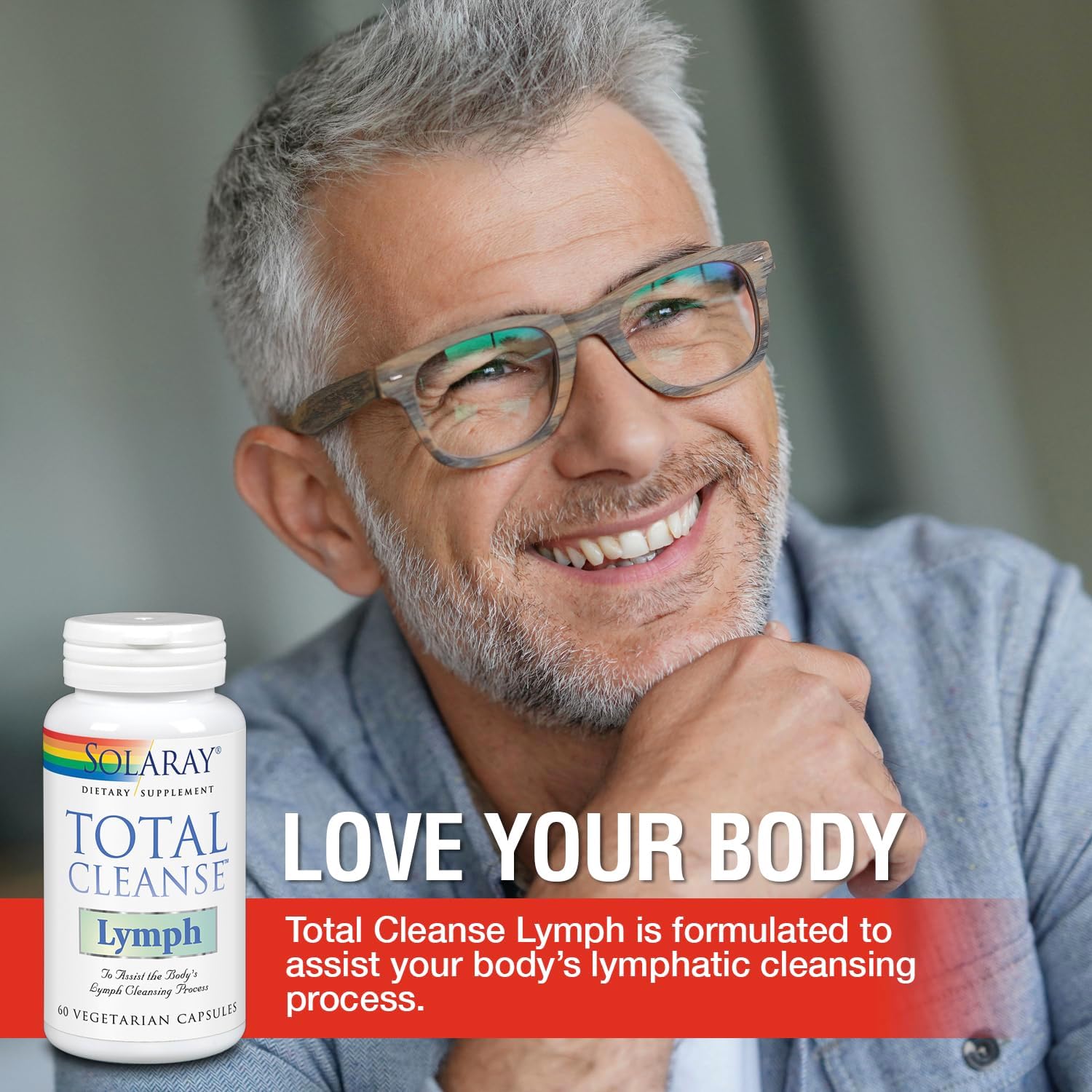SOLARAY Total Cleanse Lymph - Herbal Wellness Complex - Ginger Root, Echinacea, Yerba Mate, Burdock Root, Red Clover