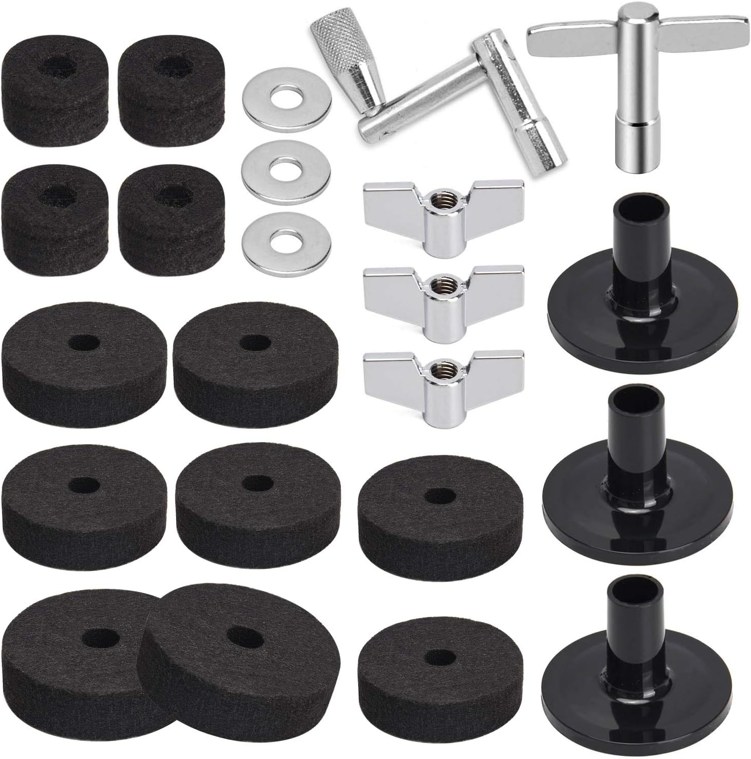 Facmogu 23PCS Cymbal Accessory Set, Drum Cymbal Replacement Accessories