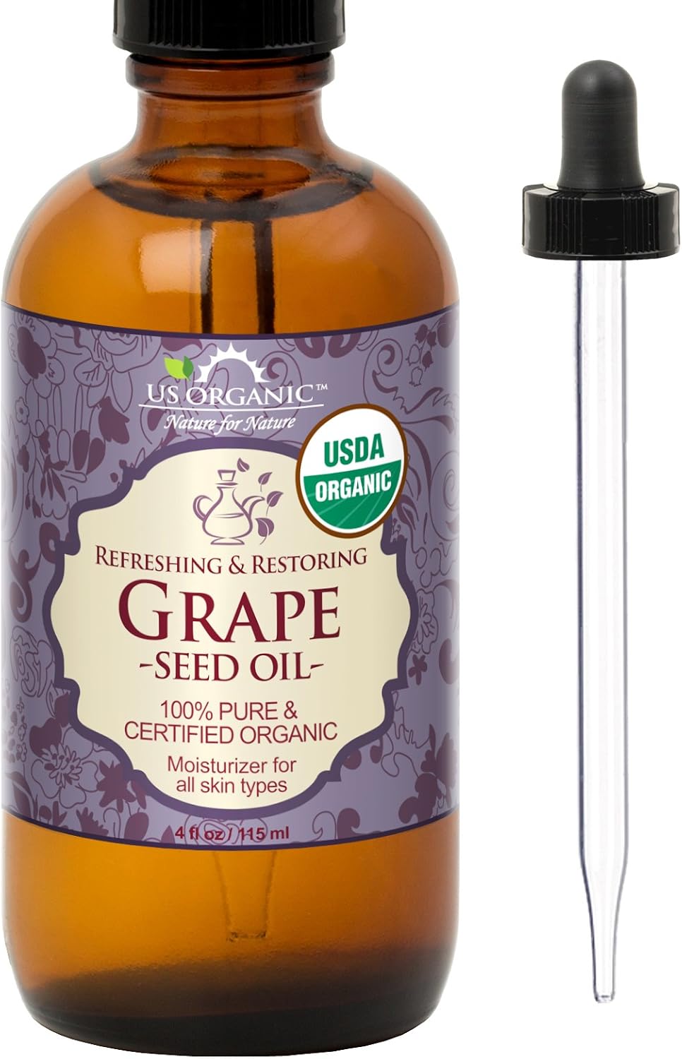 US Organic Moroccan Argan Oil, USDA Certified Organic,100% Pure & Natural, Cold Pressed Virgin, Unrefined, 2 Oz in Amber Glass Bottle, for Hair treatment, Skin, Nail, Cuticle, Sourced from Morocco.