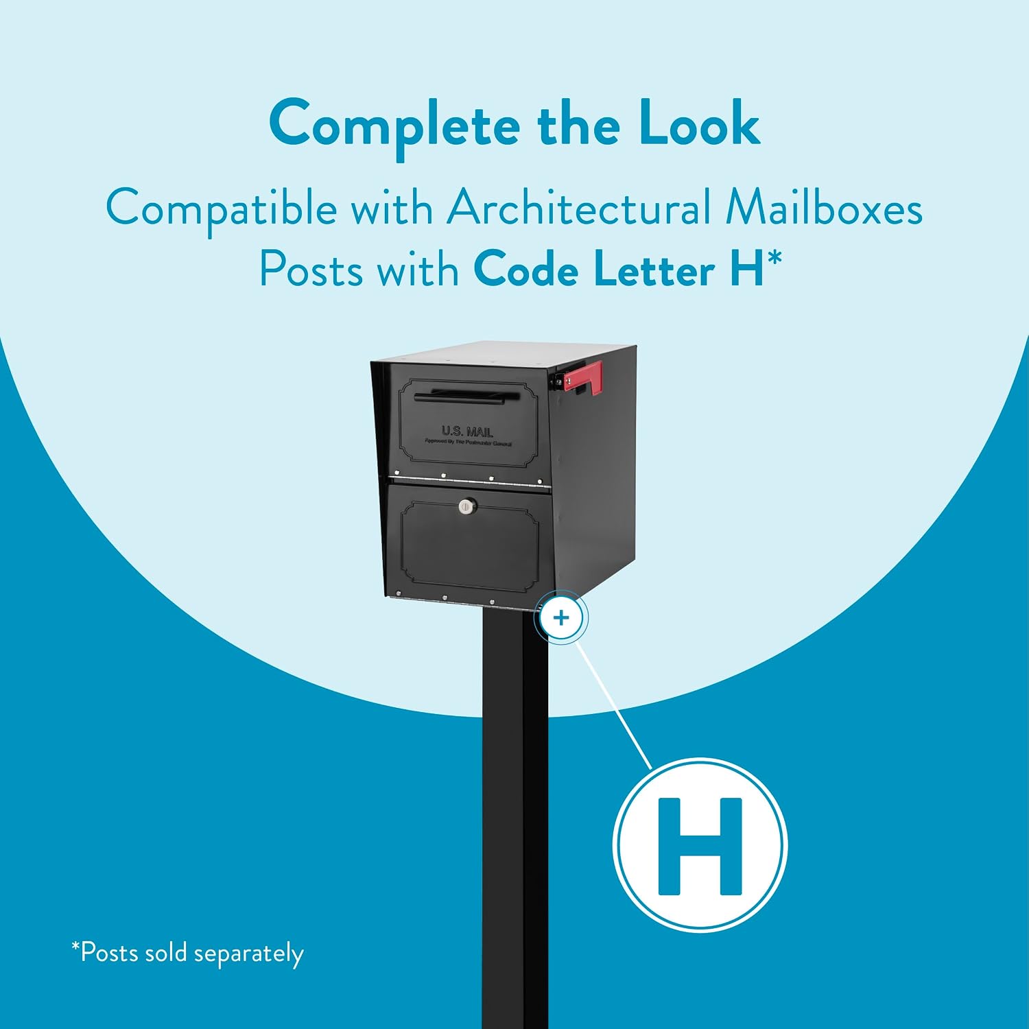 Architectural Mailboxes Oasis TriBolt Locking Post Mount Mailbox, Black