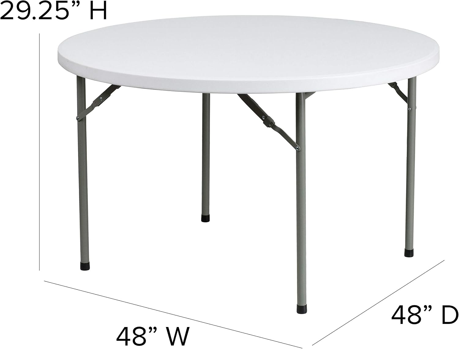 Flash Furniture 5' Round All-Occasion Plastic Folding Event Table for Parties and Trade Shows, Folding Banquet Table for Indoor/Outdoor Events, White