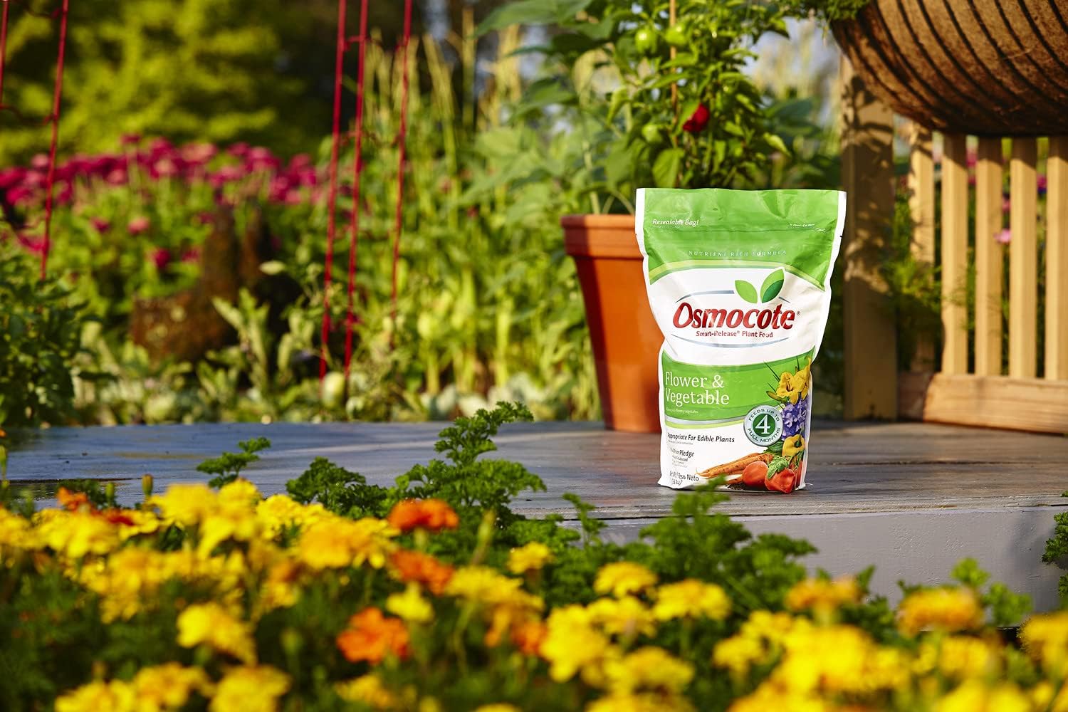 Osmocote Smart-Release Plant Food Flower & Vegetable, Plant Fertilizer, 8 lbs. (4-Pack)