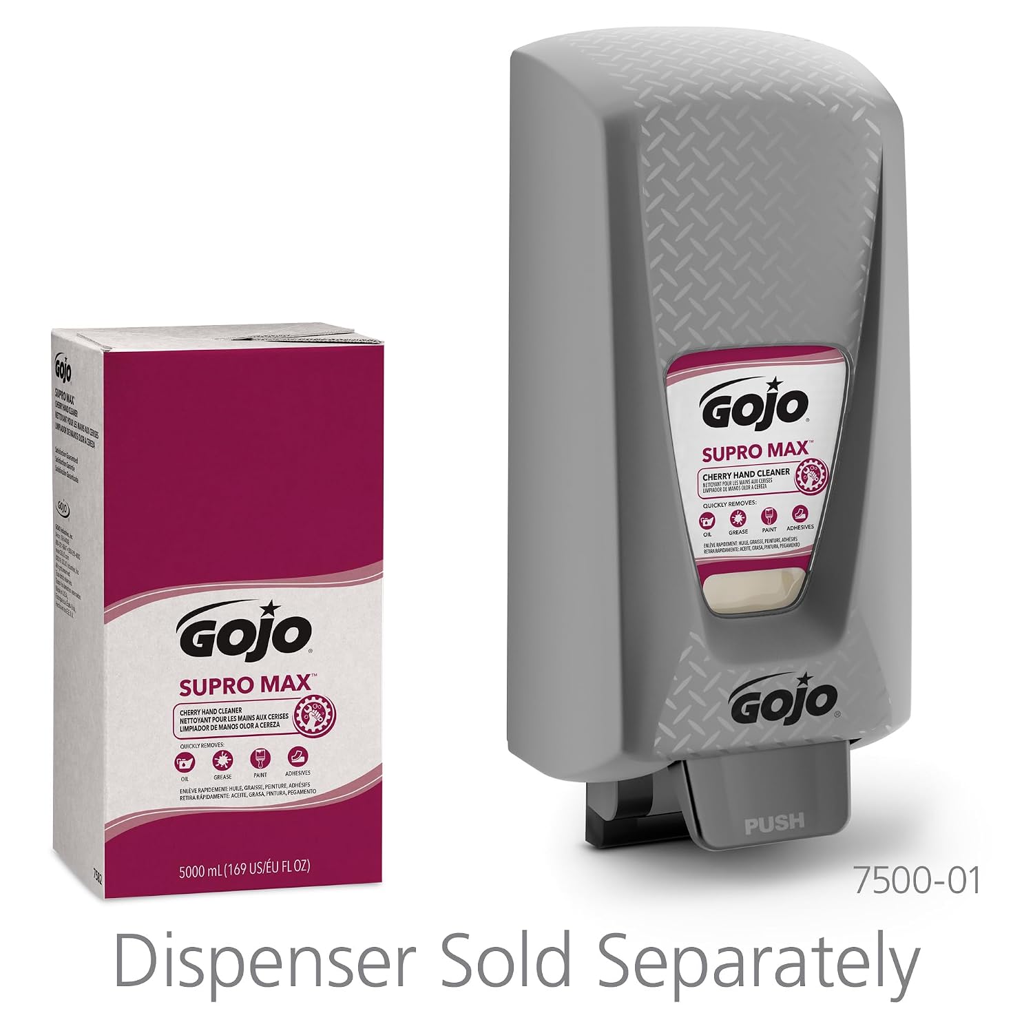 GOJO PRO TDX Supro Max Hand Cleaner Refill, Citrus, 4ct x 2000 mL-7272-04 | Citrus Scent Hand Cleaner and PRO TDX Push-Style Dispenser (7272-04)