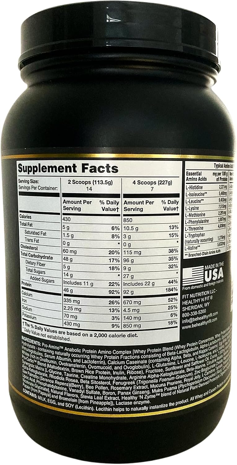 Healthy 'N Fit A. Muscle (Chocolate) 3.5 lb - Natural Protein and Muscle Mass Gainer