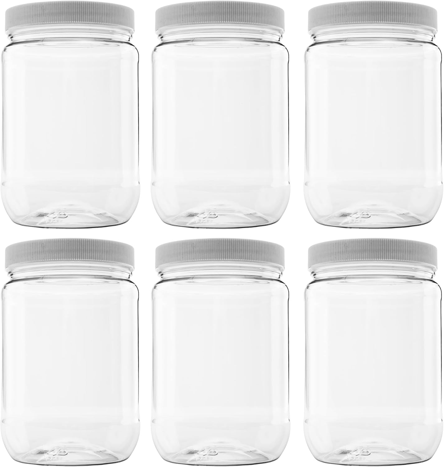 1 Pack - 128 oz (1 Gallon) Plastic Storage Jars with 110-400 Leak Proof Black Lids, Food Grade, BPA Free, Hand Wash Only (128oz, BLK, 1PK)