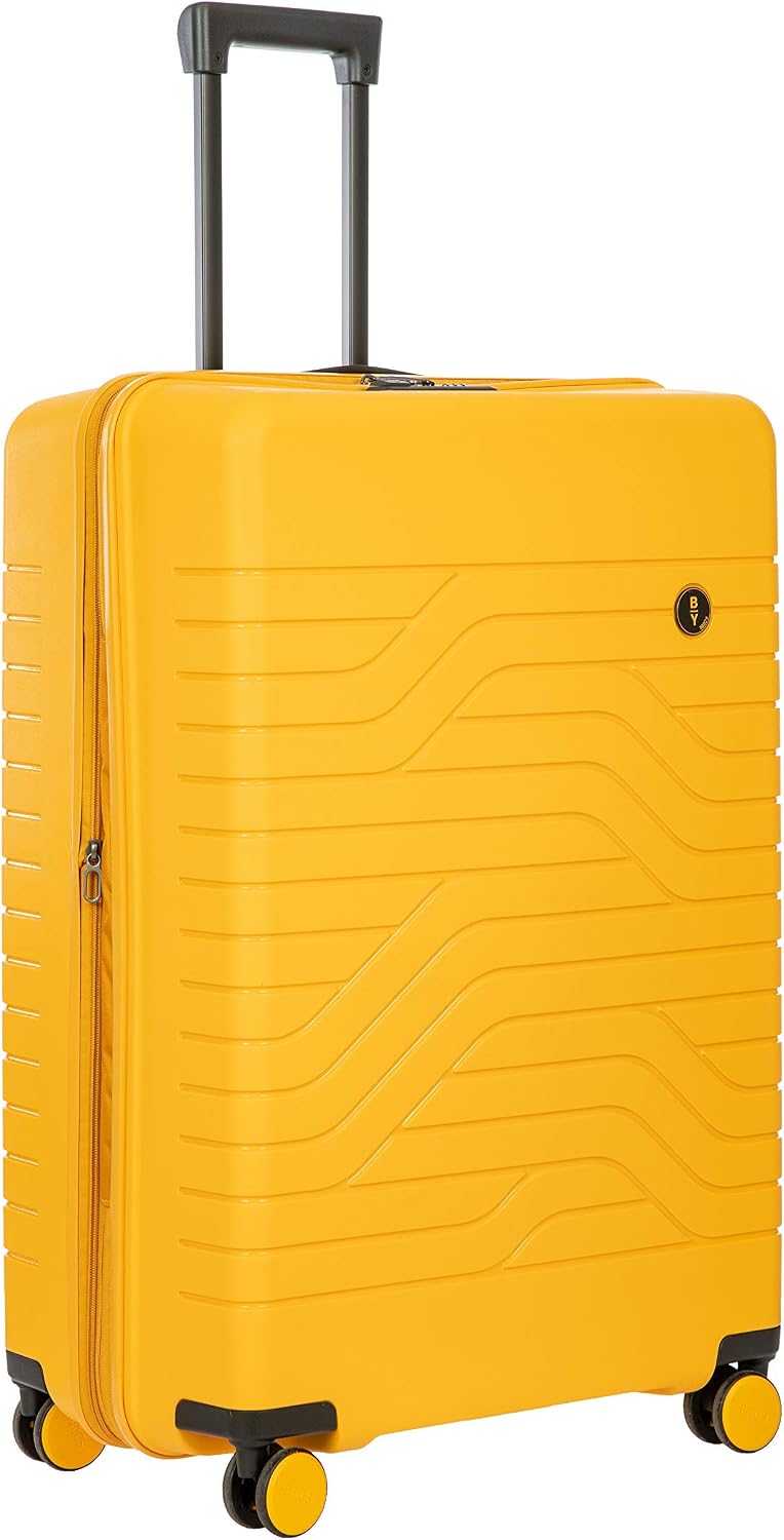 Bric's B|Y Ulisse Checked Luggage with Spinner Wheels – Expandable Lightweighted Hard Shell Suitcase, TSA Combination Lock - Removeable Wash Bag Included - 30 Inch, Mango