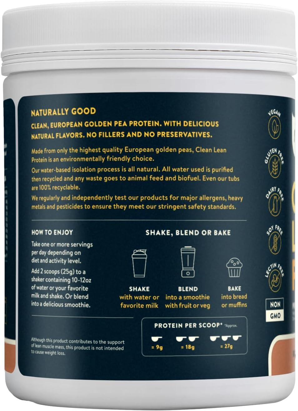 Nuzest Clean Lean Protein - Vegan Pea Protein Powder Rich Chocolate 1.1 lb | 20 Servings with 18g Protein Plant Based Protein Powder, Only 4 Ingredients, Dairy Free, Gluten Free, GMO Free, Protein Shake