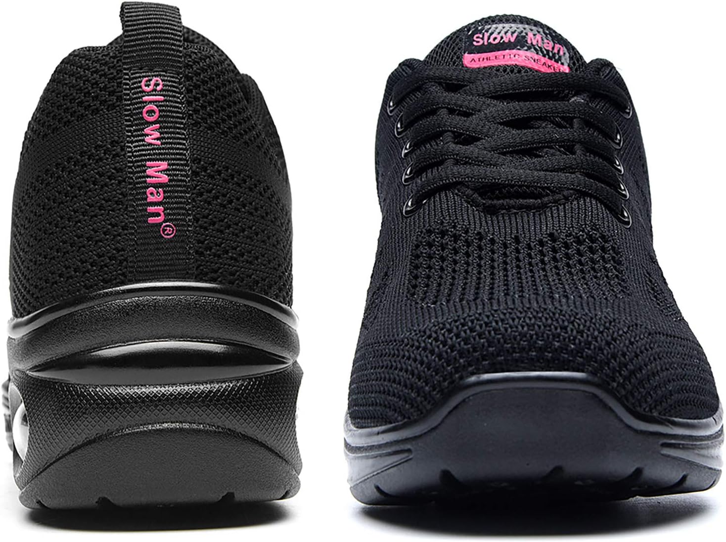 Slow Man Women's Jazz Shoes Lace-up Sneakers - Breathable Air Cushion Lady Split Sole Athletic Walking Dance Shoes Platform