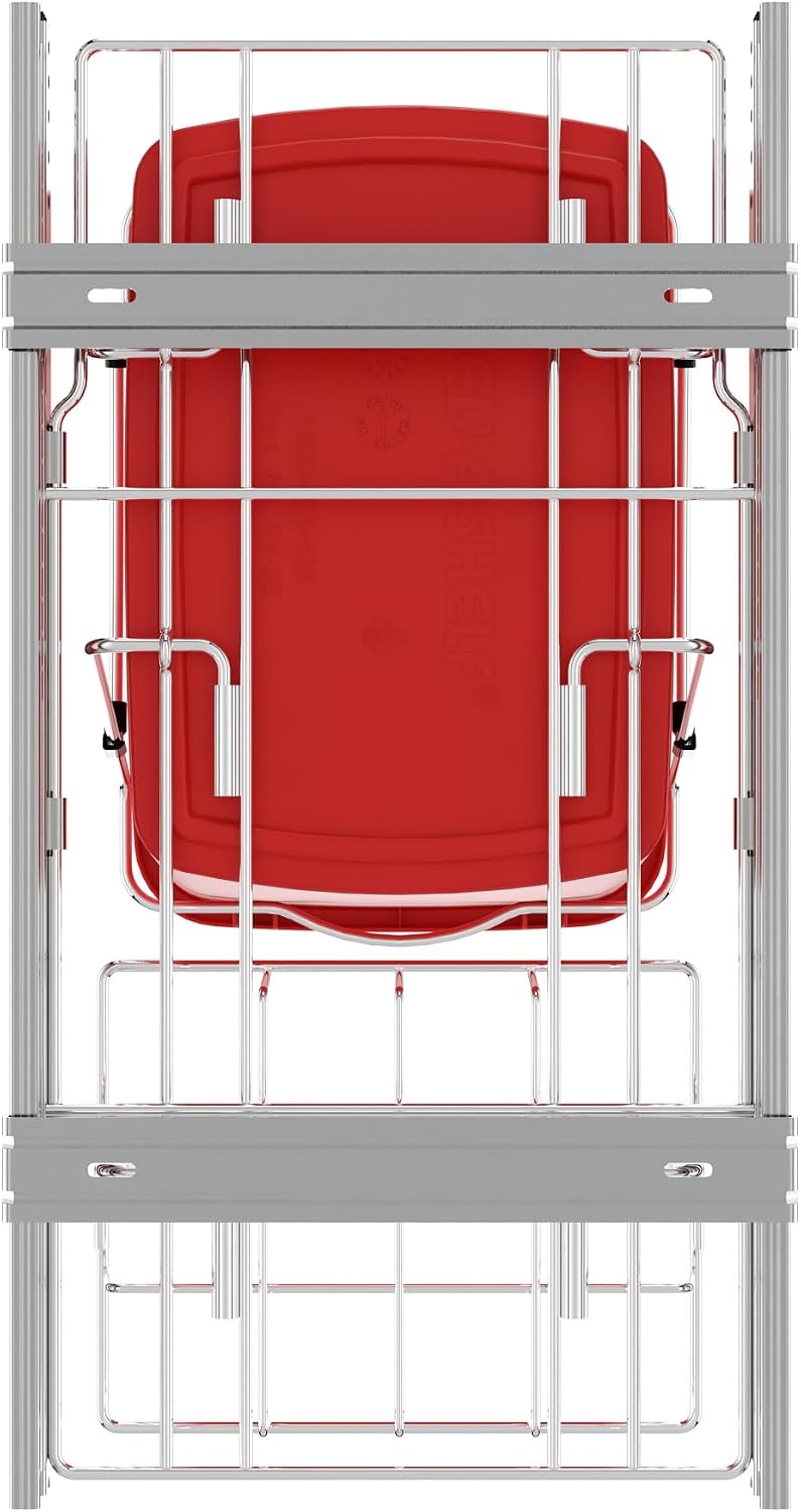 Rev-A-Shelf Pullout Trash Can for Kitchen Cabinets, Black Waste Bin, 35 Qt | Large Capacity Garbage/ Recycling Waste Container, Heavy Gauge Metal Wire Construction w/Full Extension Slides, RV-12KD-18C S