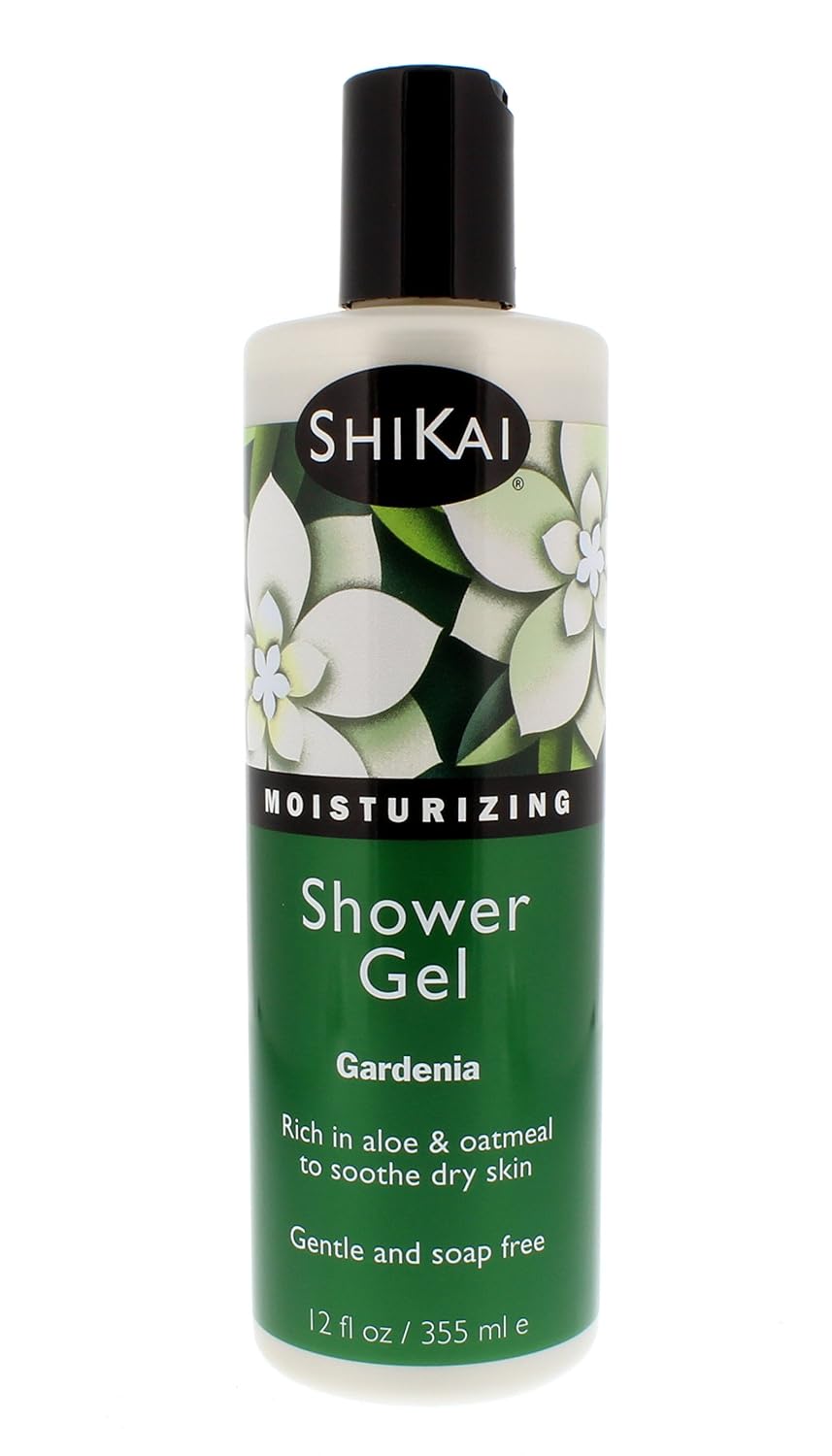 ShiKai Daily Moisturizing Shower Gel (Sandalwood, 12oz, Pack of 3) | Gentle Formula | Aloe Vera & Oatmeal for Soft, Healthy Skin | Dry Skin Relief