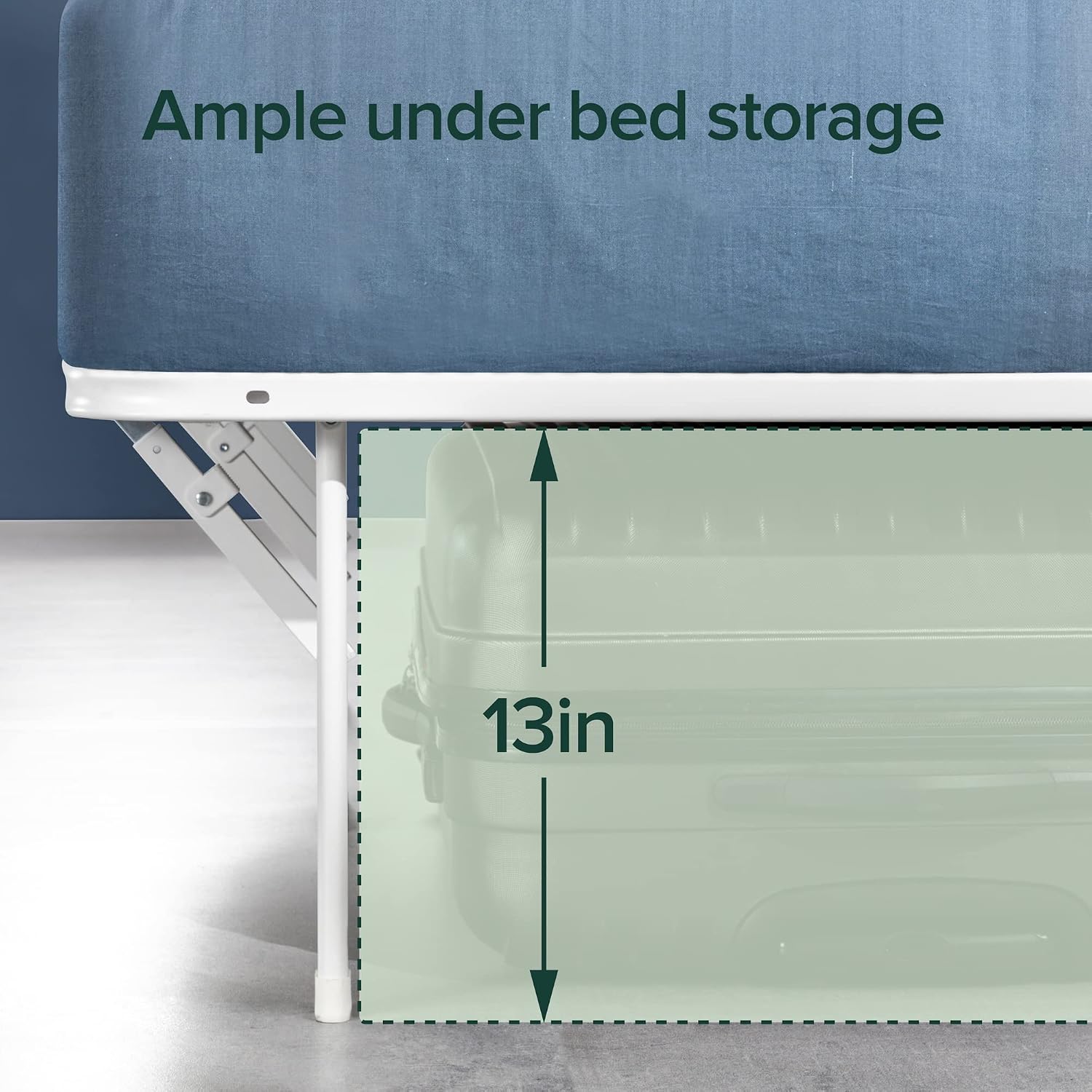Zinus SmartBase Tool-Free Assembly Mattress Foundation, 14 Inch Metal Platform Bed Frame, No Box Spring Needed, Sturdy Steel Frame, Underbed Storage, Black, Queen
