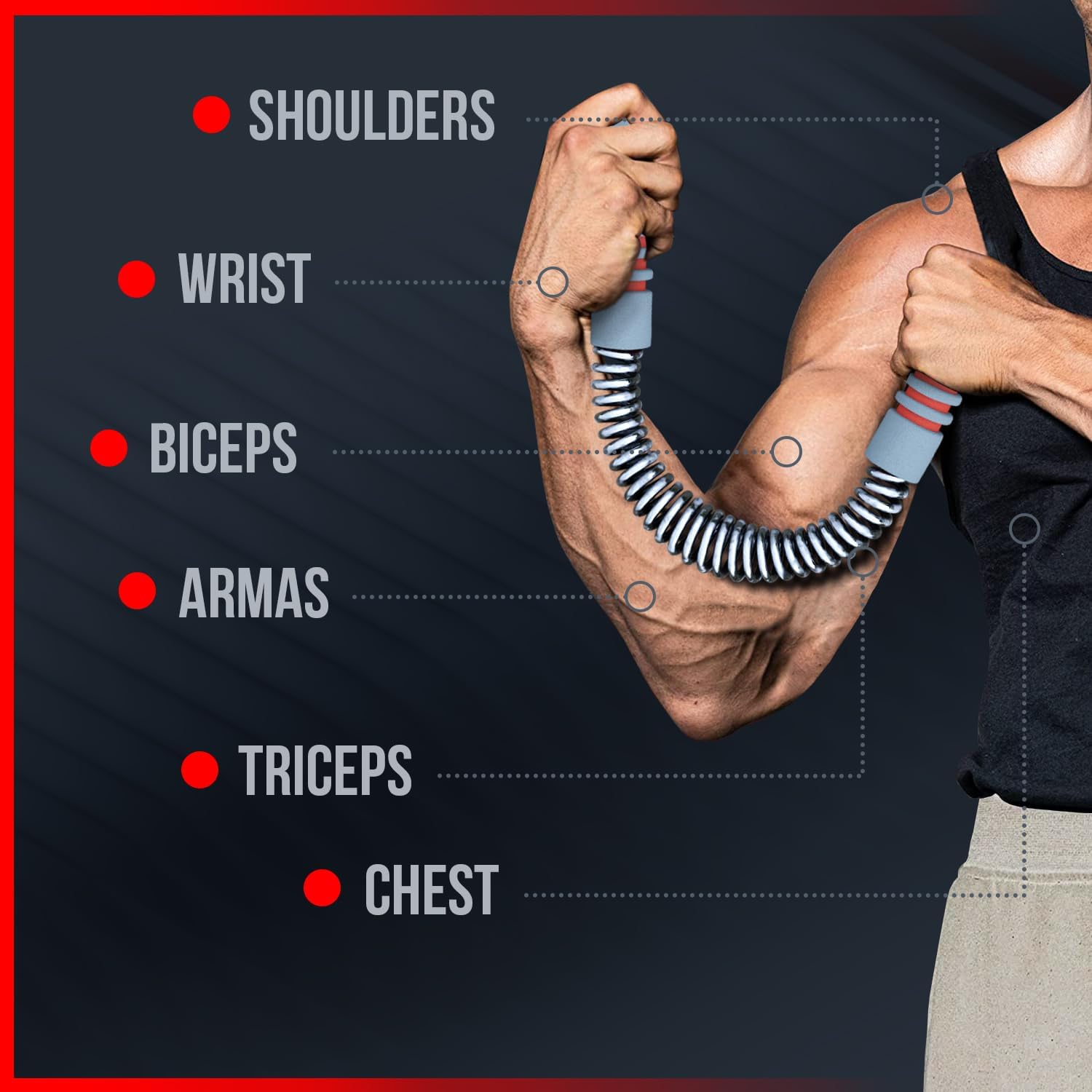 Zenooze's Power Twister Flex Bar, The Ultimate Upper Body Exercise Equipment for Strengthening Your Chest Workout, Shoulders, Biceps, Arms