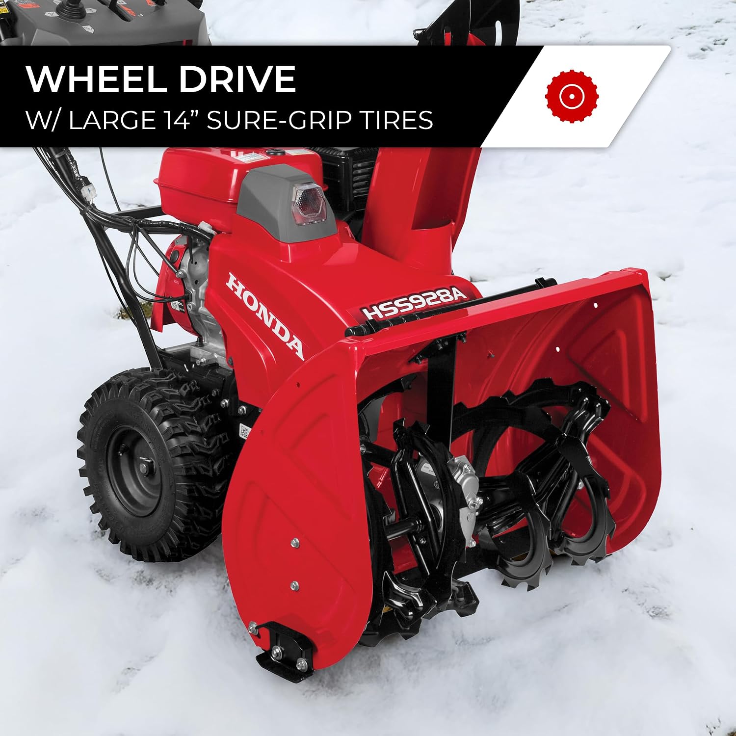 Honda HSS928 28-Inch Two Stage Snow Blower (HSS928AAW) | Pneumatic Sure-Grip Tires, Clears Up to 1900 Pounds per Minute with 52-Foot Max Throwing Distance, Self-Propelled
