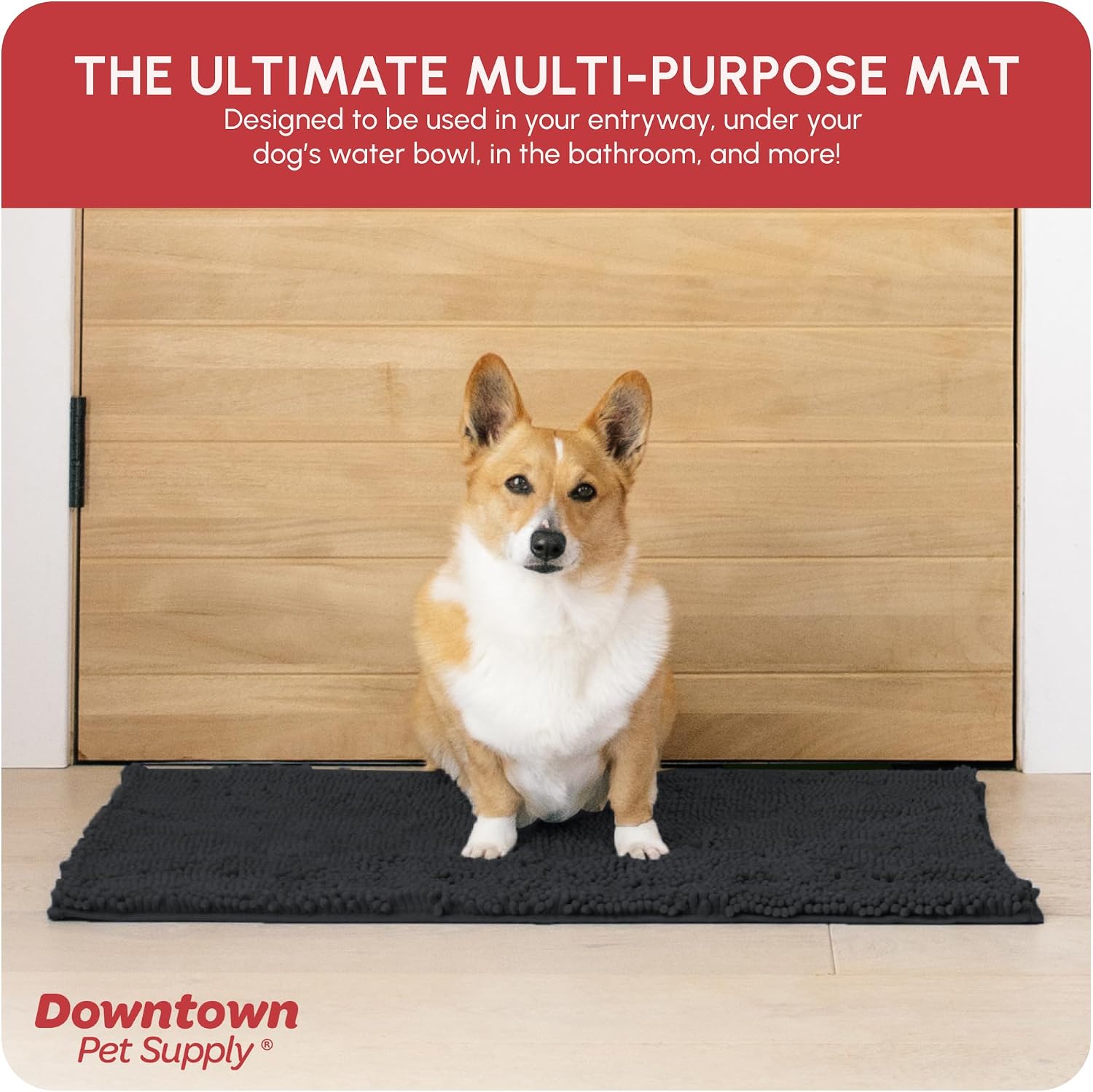 Dog Mud Mat, 31" x 20" Sage – Thick Microfiber Entry Rug for Snow, Mud & Salt – Absorbent, Quick-Dry, Washer-Safe & Non-Slip, Medium