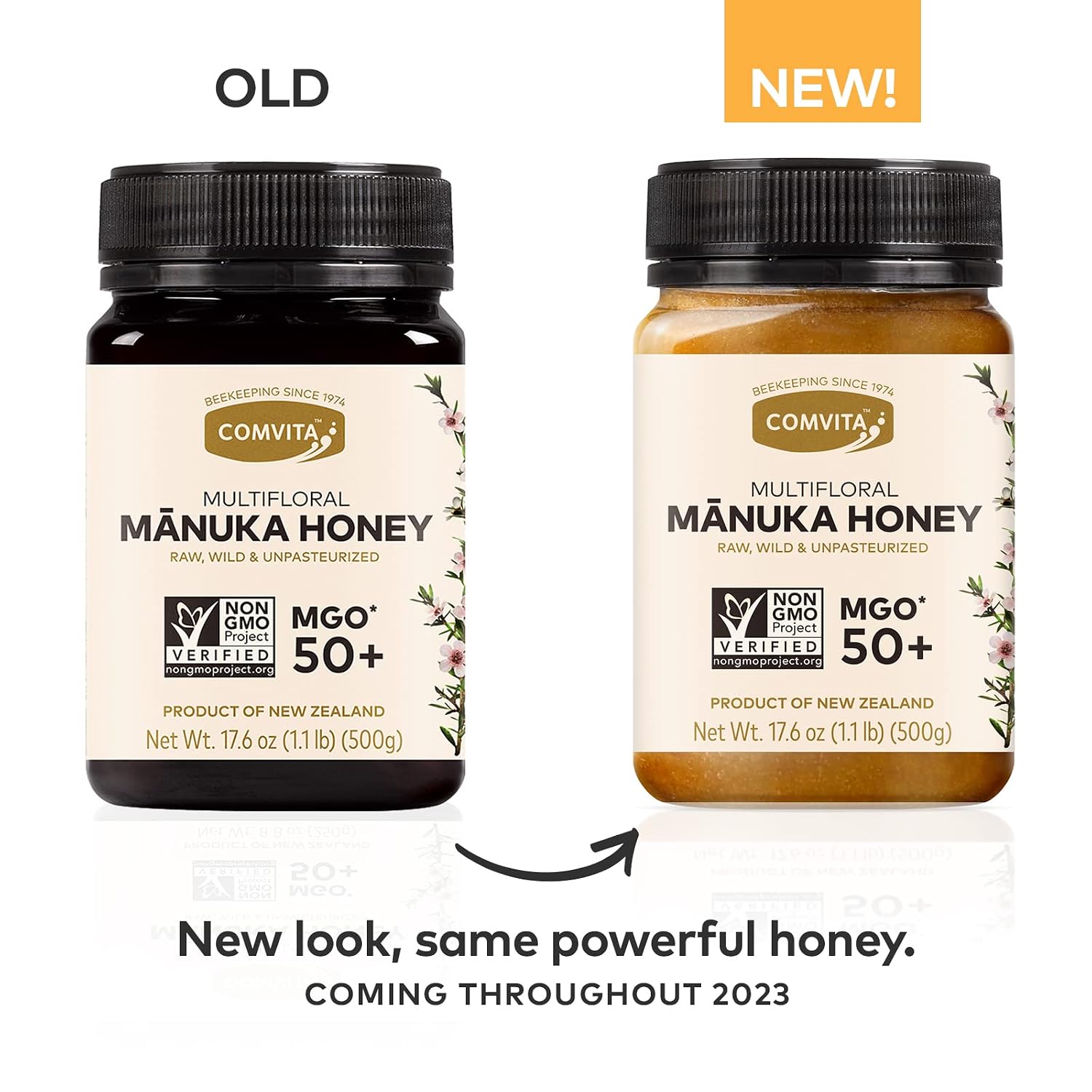 Comvita Manuka Honey MGO 50+ Multifloral Non-GMO Raw Honey - 500g (17.6 Oz)