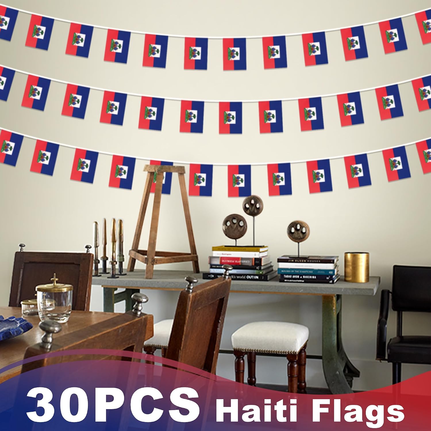 Nicaragua String Flag Pennant Banner, Small Mini Nicaraguan Flags Bunting Banner, National Country Decoration for School, Party, Sports Events, Patriotic Festival, 33 Feet 30 Flags