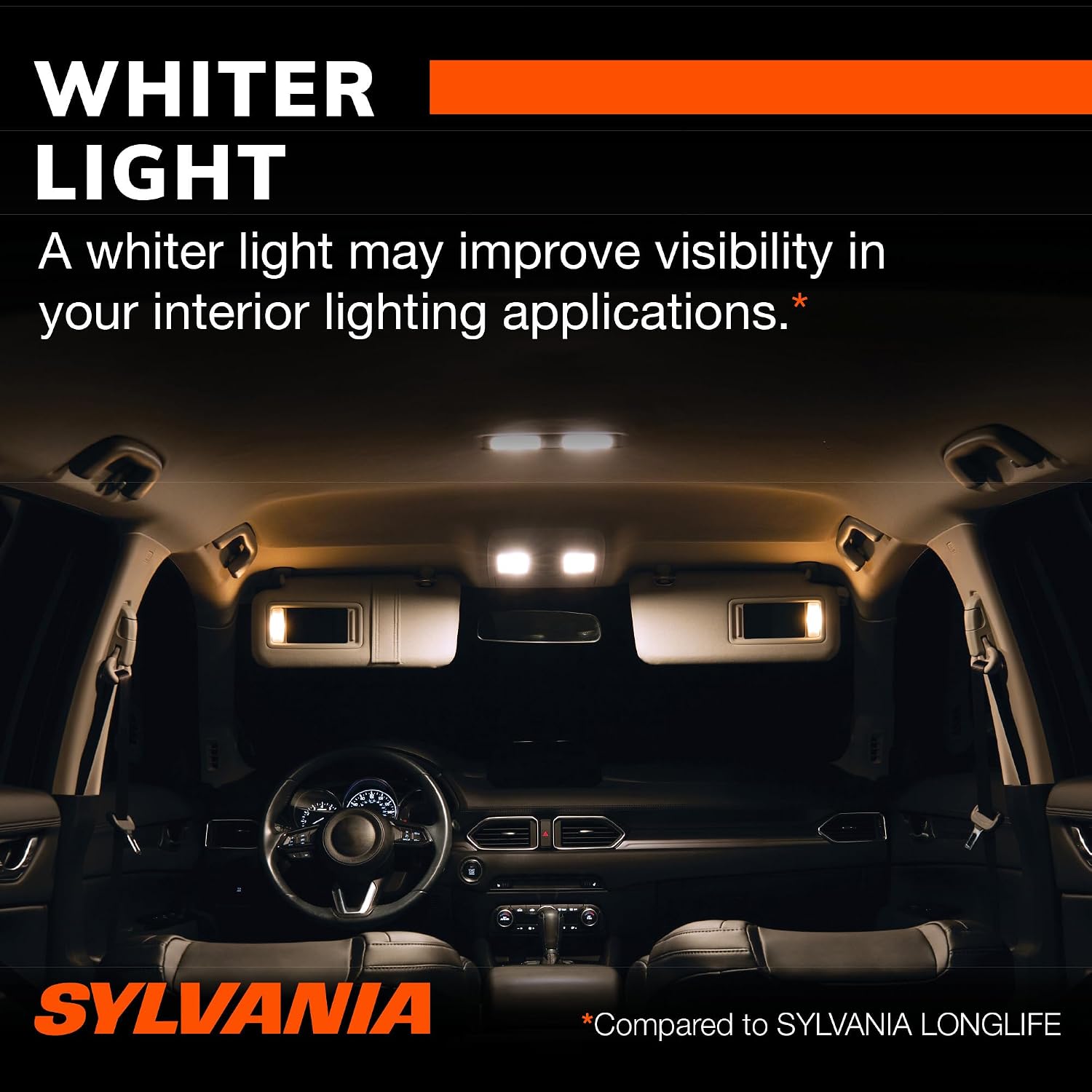 SYLVANIA - 168 SilverStar Mini Bulb - Brighter and Whiter Light, Ideal for Interior Lighting, Center High Mount Stop Light (CHMSL)