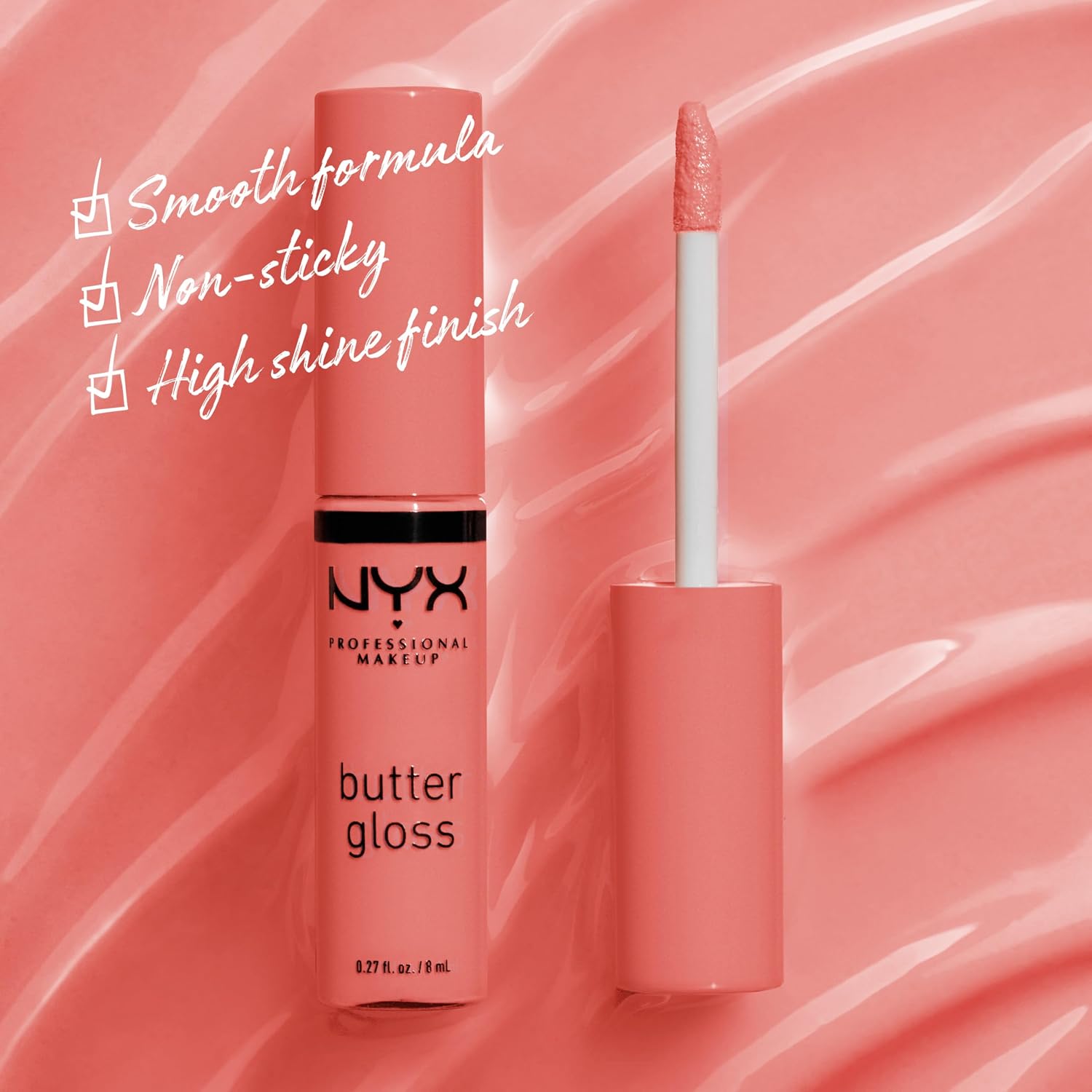 NYX PROFESSIONAL MAKEUP Butter Gloss, Non-Sticky Lip Gloss - Praline (Deep Nude)