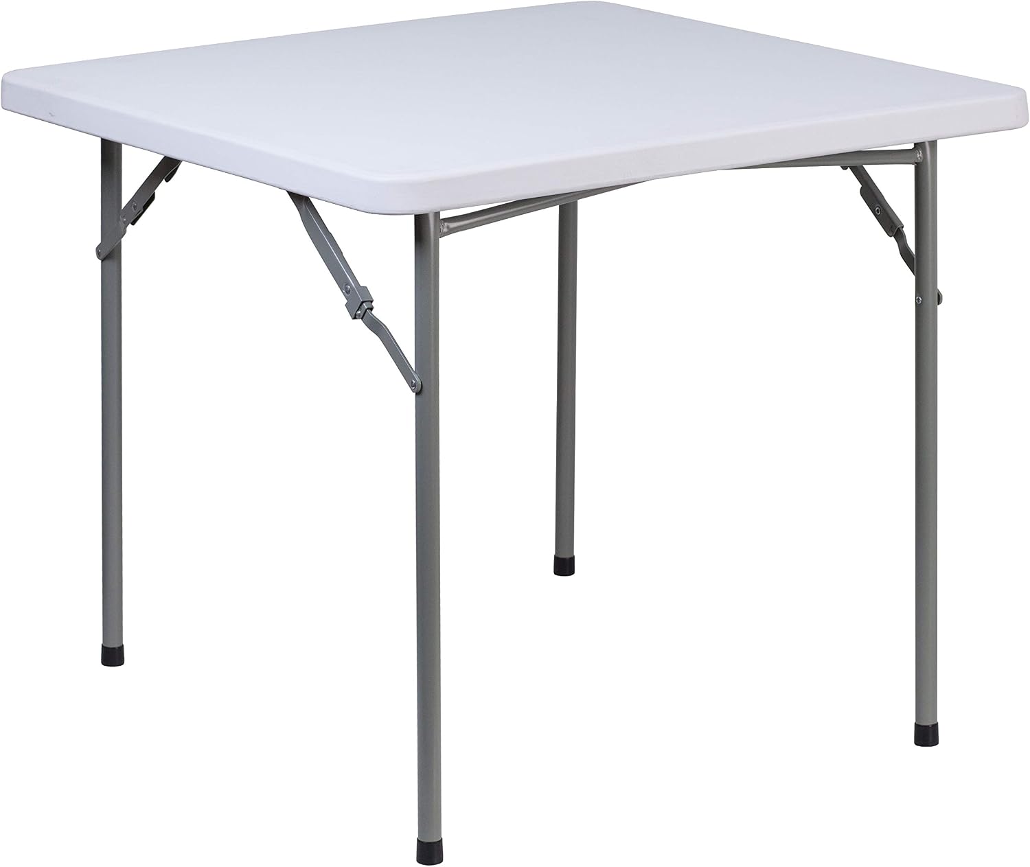 EMMA + OLIVER 2.81-Foot Square Granite White Plastic Card and Game Table