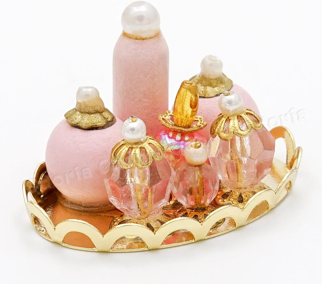 Odoria 1/12 Miniature Perfume Tray Dollhouse Decoration Accessories, Pink